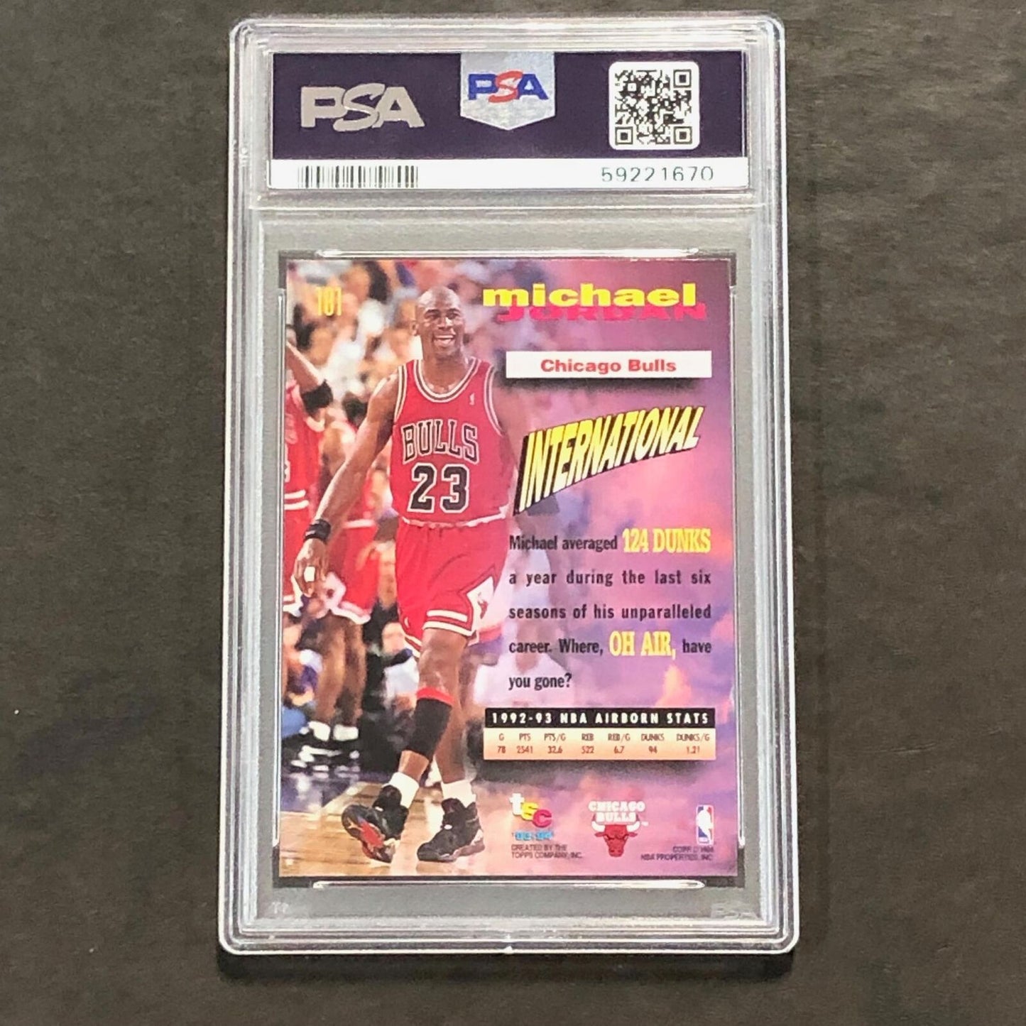 1993 Stadium Club #181 Frequent Flyers Michael Jordan PSA 7 NM Bulls