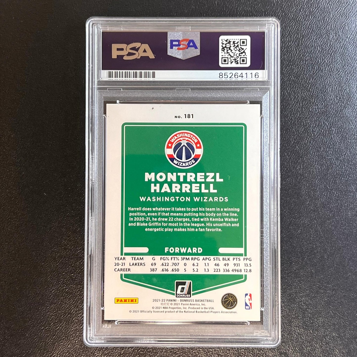 2021-22 Panini Donruss #181 Montrezl Harrell Signed Card AUTO PSA Slabbed Wizard