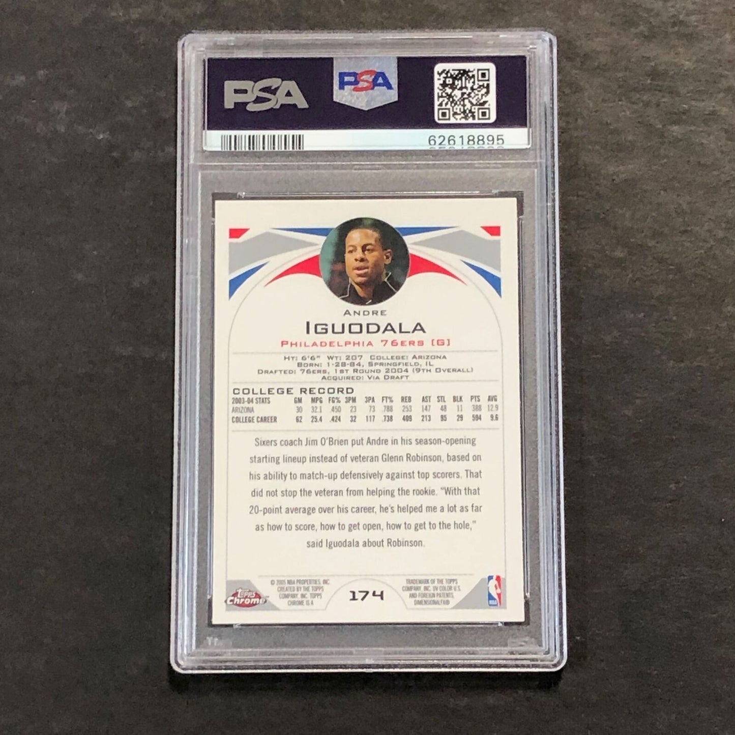 2004 Topps Chrome #174 Andrew Iguodala PSA 9 MINT