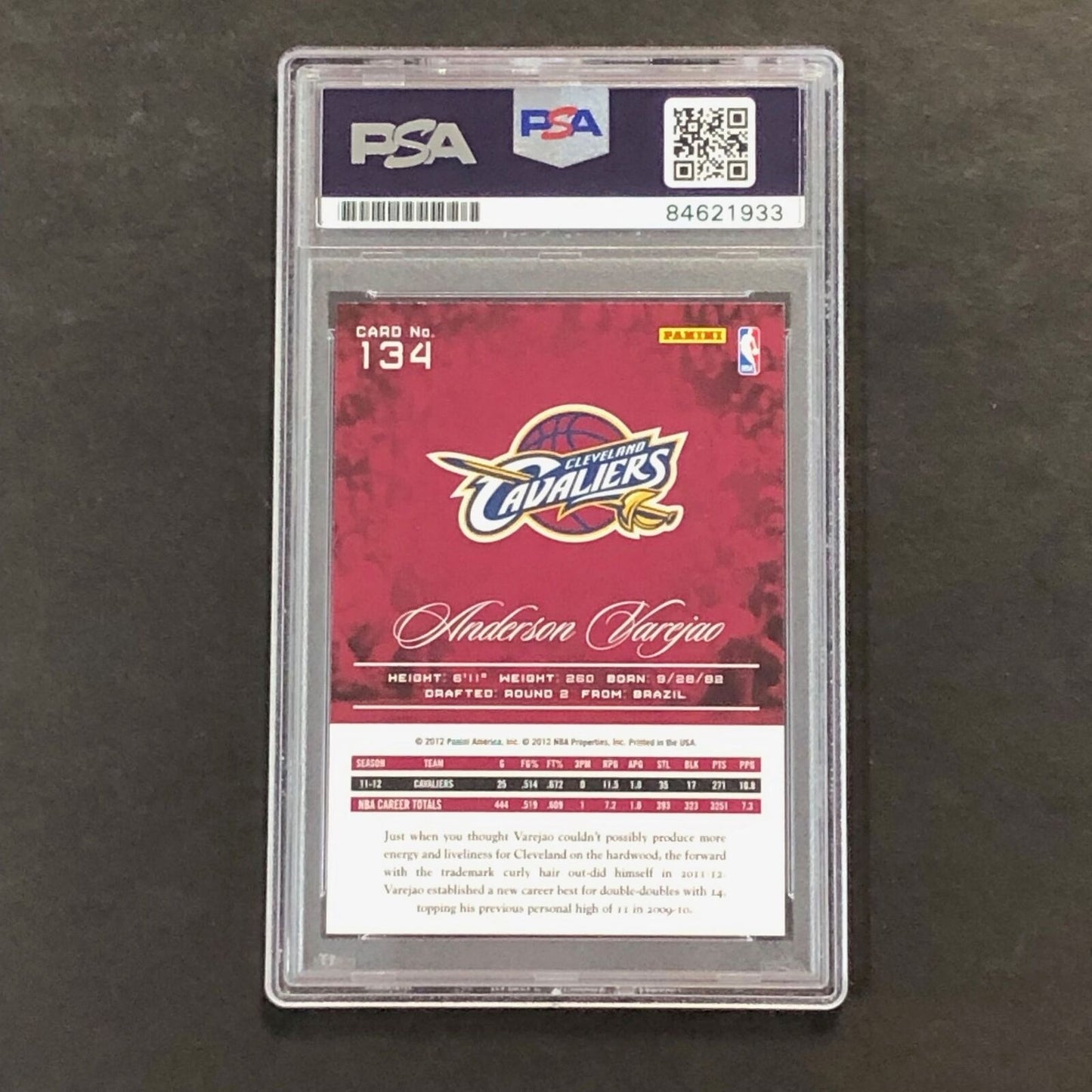 2012-13 Panini Prestige #134 Anderson Varejao Signed Card AUTO 10 PSA Slabbed Ca