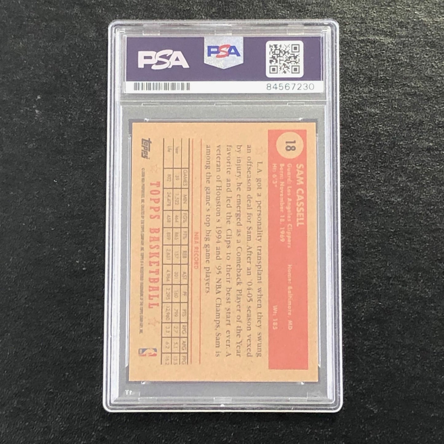 2005-06 Topps 1952 Style #18 Sam Cassell Signed Card AUTO 10 PSA Slabbed Clipper