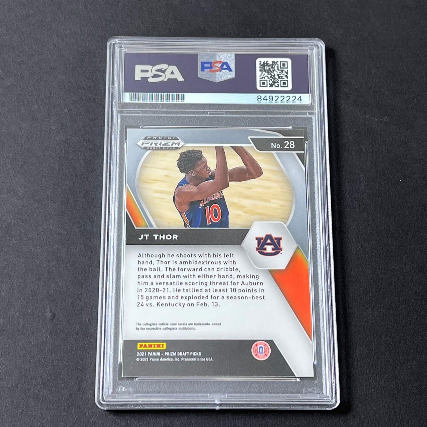 2021 Panini Prizm Draft Picks #28 JT Thor Signed Card AUTO PSA/DNA Slabbed RC Ho