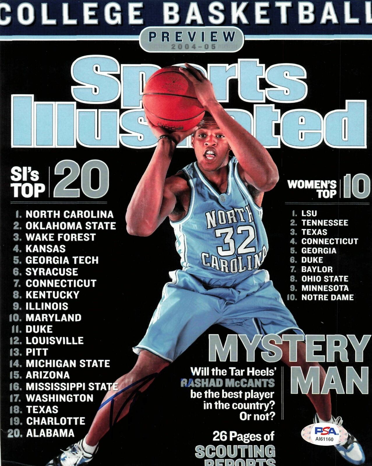 RASHAD McCANTS signed 8x10 photo PSA/DNA North Carolina Autographed