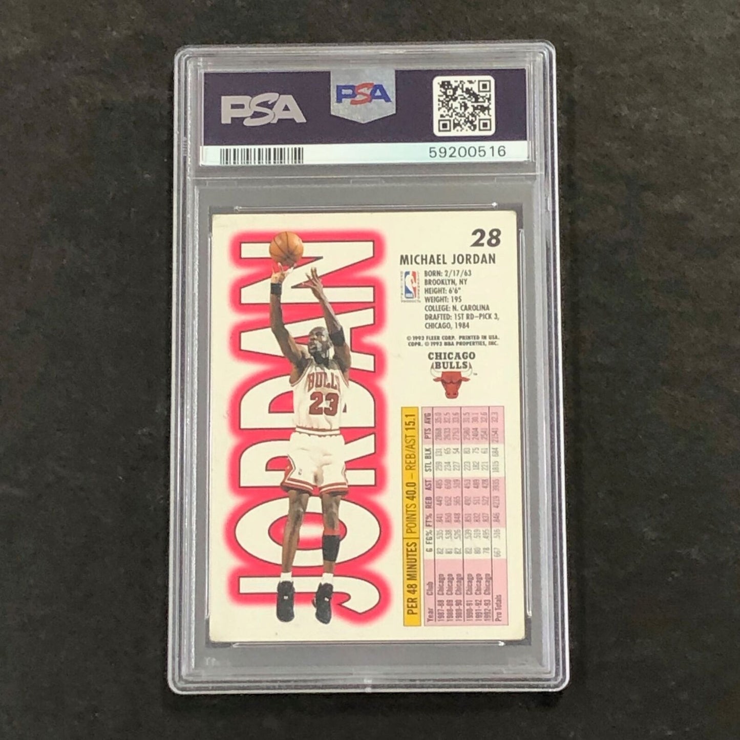 1993 Fleer #28 Michael Jordan PSA 2 Good Bulls