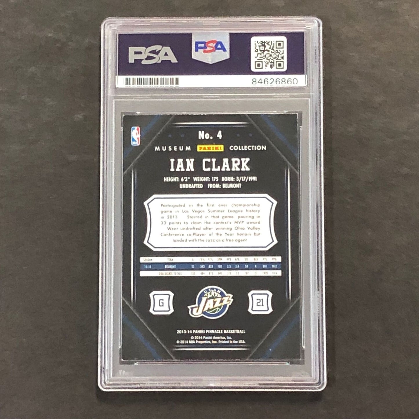 2013-14 Panini Pinnacle #4 Ian Clark Signed Card AUTO GRADE 10 PSA Slabbed RC Ja