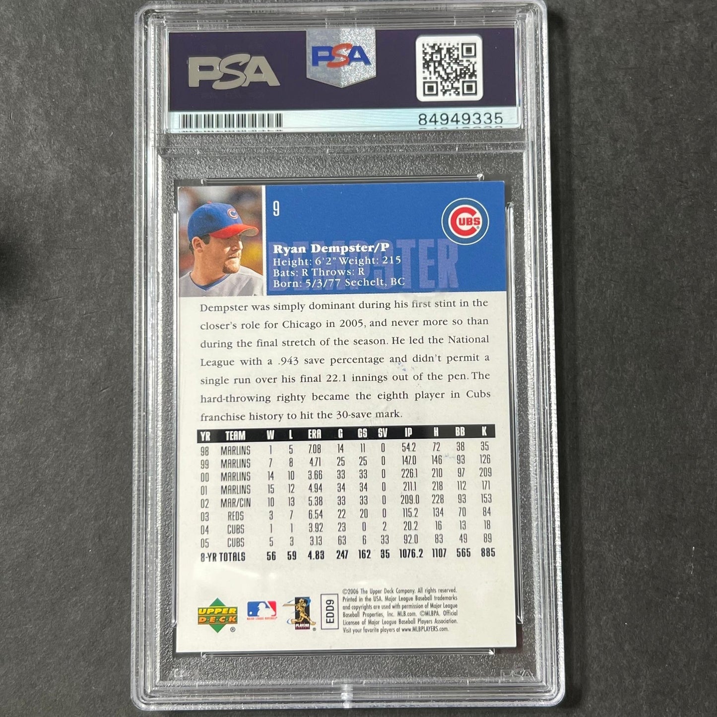2005 Upper Deck #9 Mark Prior Signed Card PSA Slabbed Auto Cubs