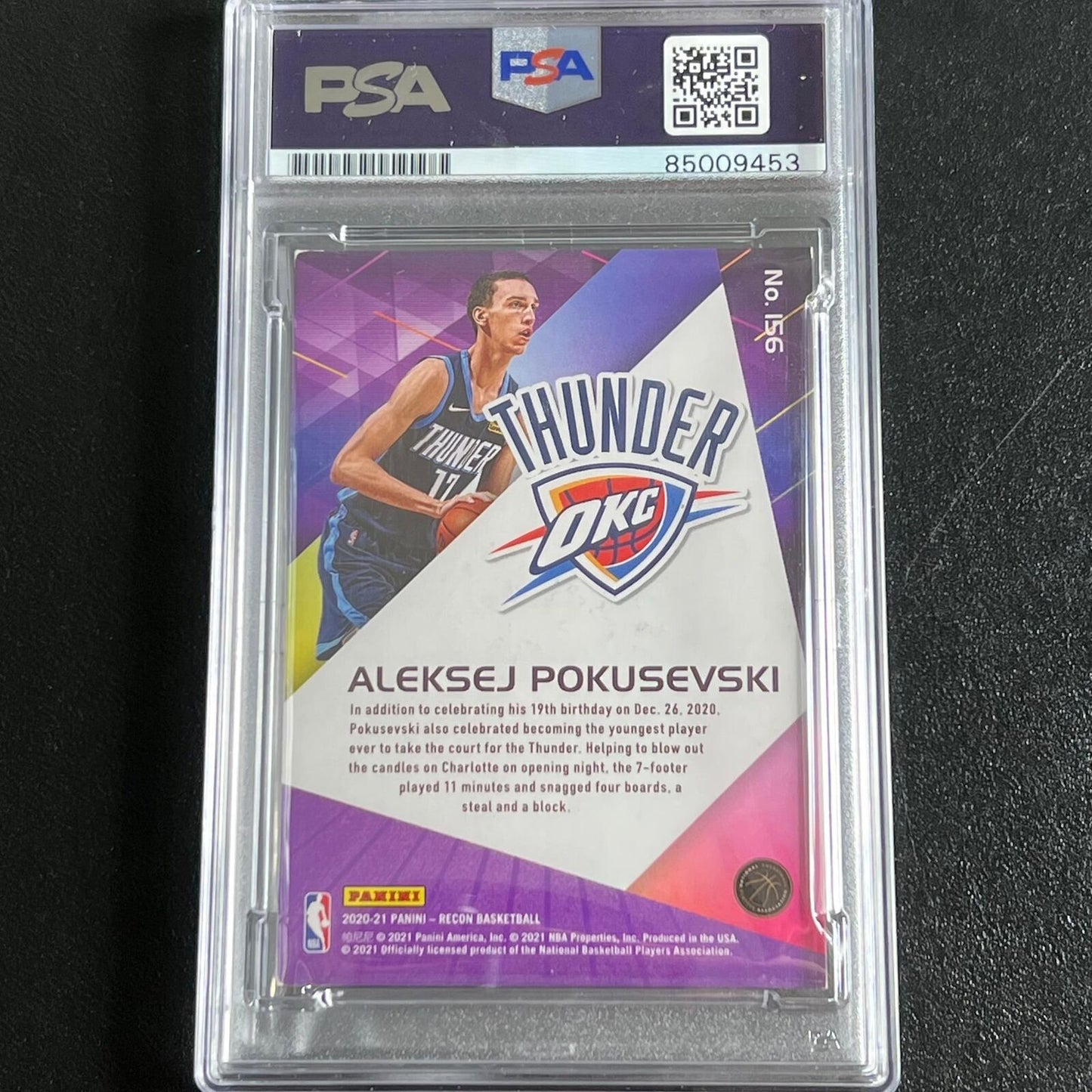 2020-21 Panini Recon #156 Aleksej Pokusevski Signed Card AUTO PSA Slabbed RC Thu