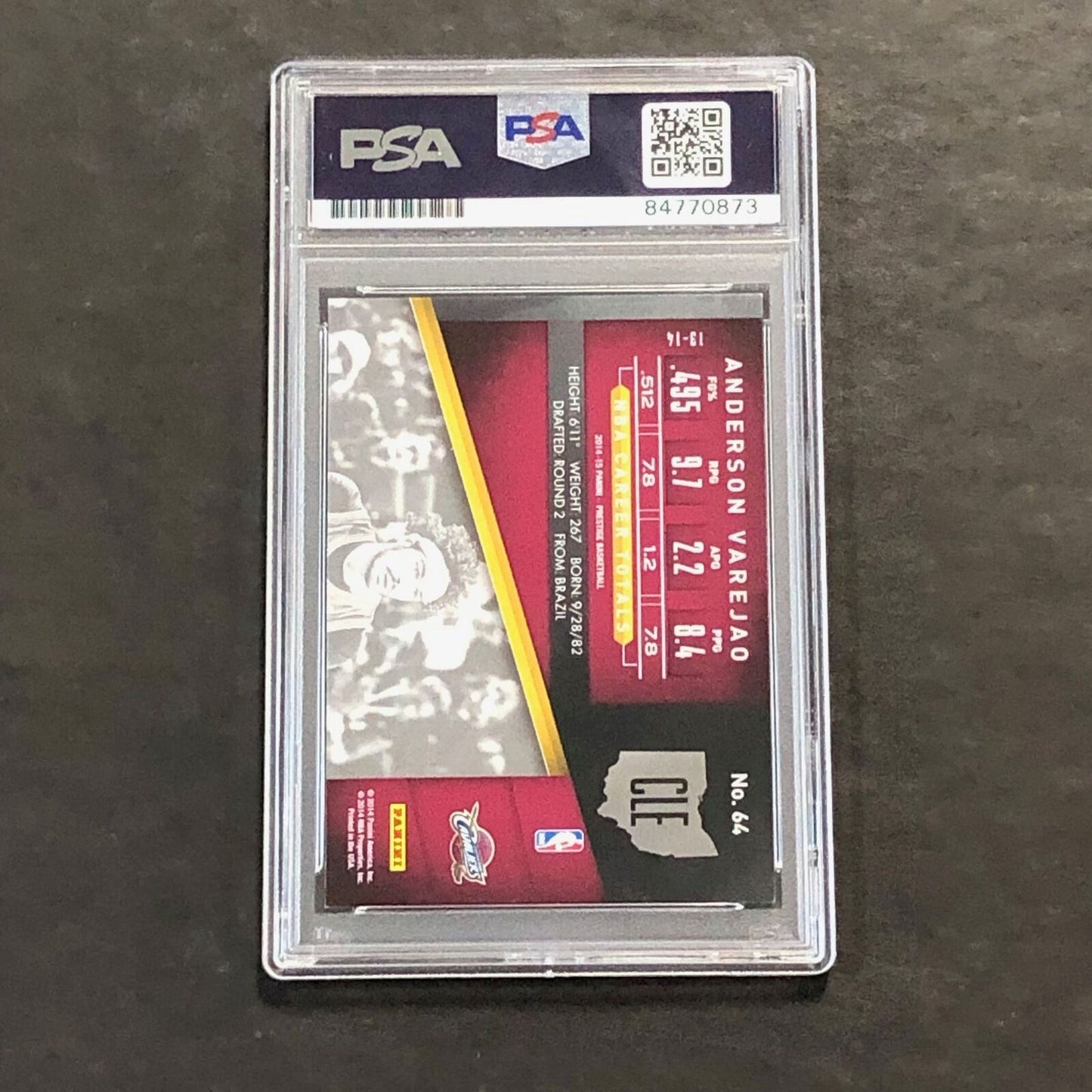 2014-15 Panini Prestige #64 Anderson Varejao Signed Card AUTO PSA Slabbed Cavali