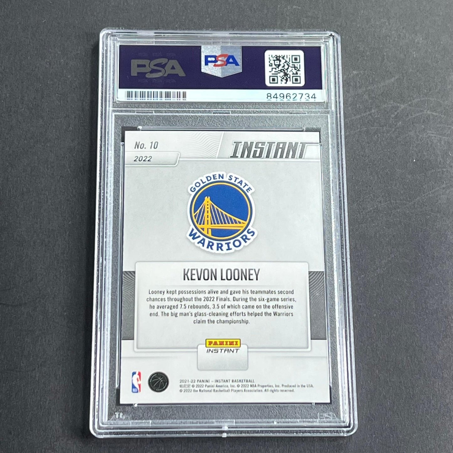 2021-22 Panini Instant #10 Kevon Looney Signed Card AUTO Grade 10 PSA Slabbed RC