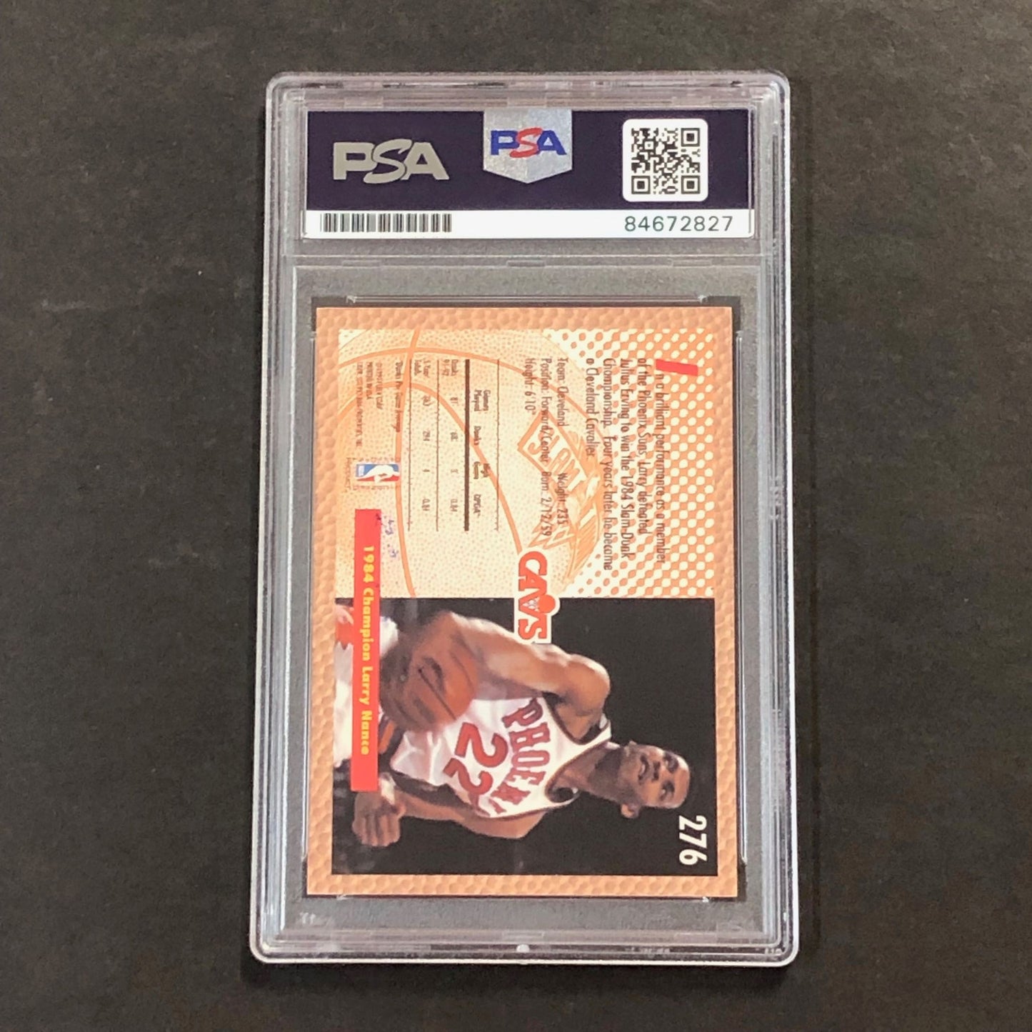 1992-93 Fleer Slam Dunk #276 Larry Nance Signed Card AUTO 10 PSA Slabbed Cavalie