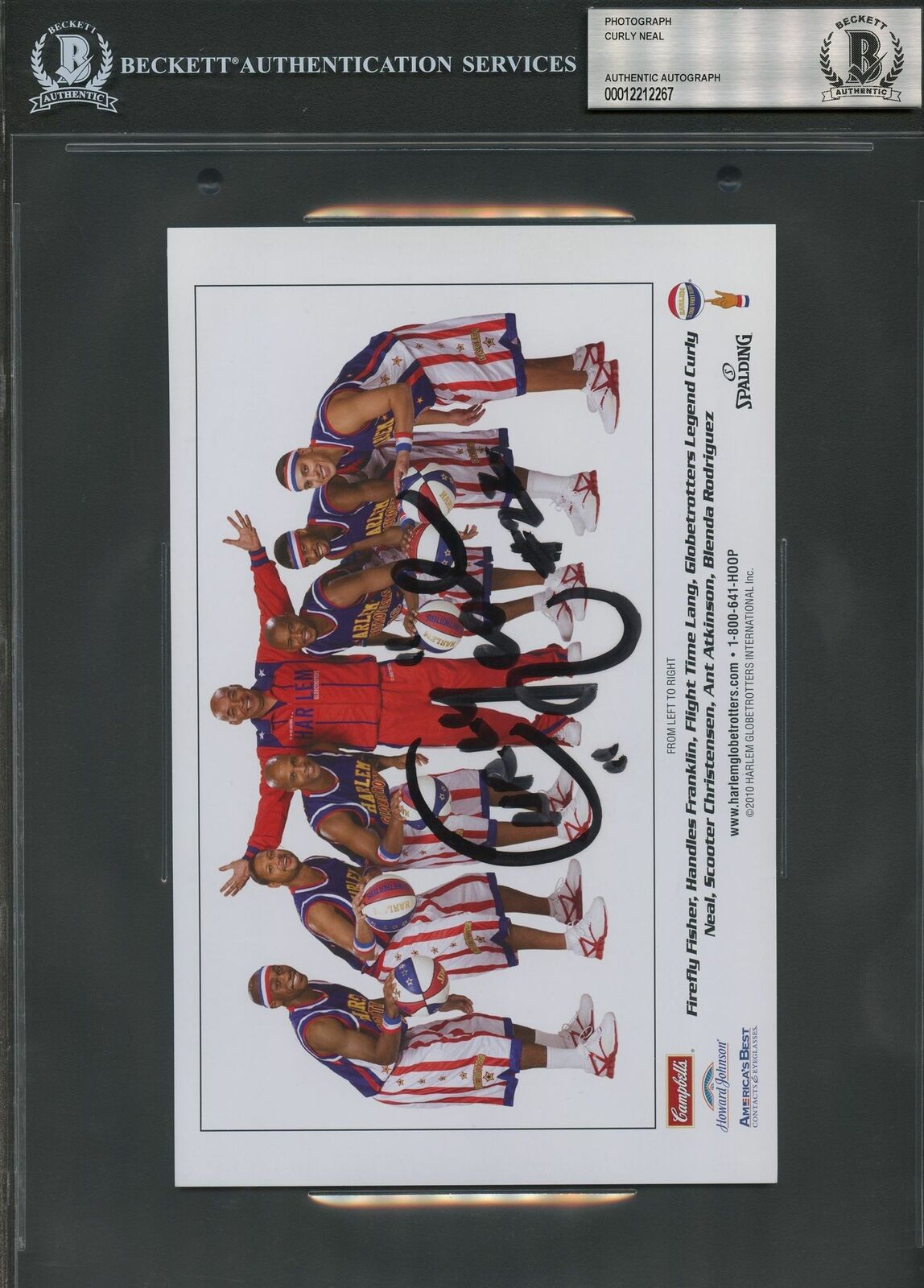 Curly Neal signed Photo Beckett 8x10 slabbed Harlem Globetrotters autographed