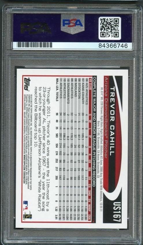 2012 Topps Update #US167 Trevor Cahill Signed Card PSA Slabbed Auto Dbacks