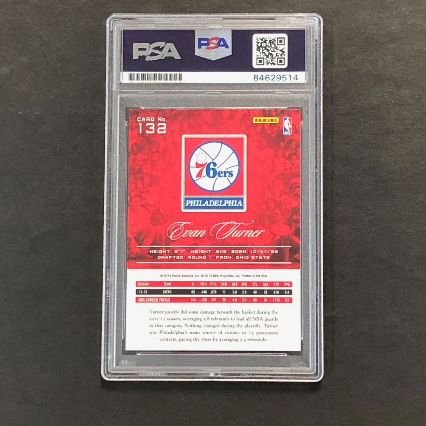 2012-13 Panini Prestige #132 Evan Turner Signed Card AUTO 10 PSA Slabbed 76ers