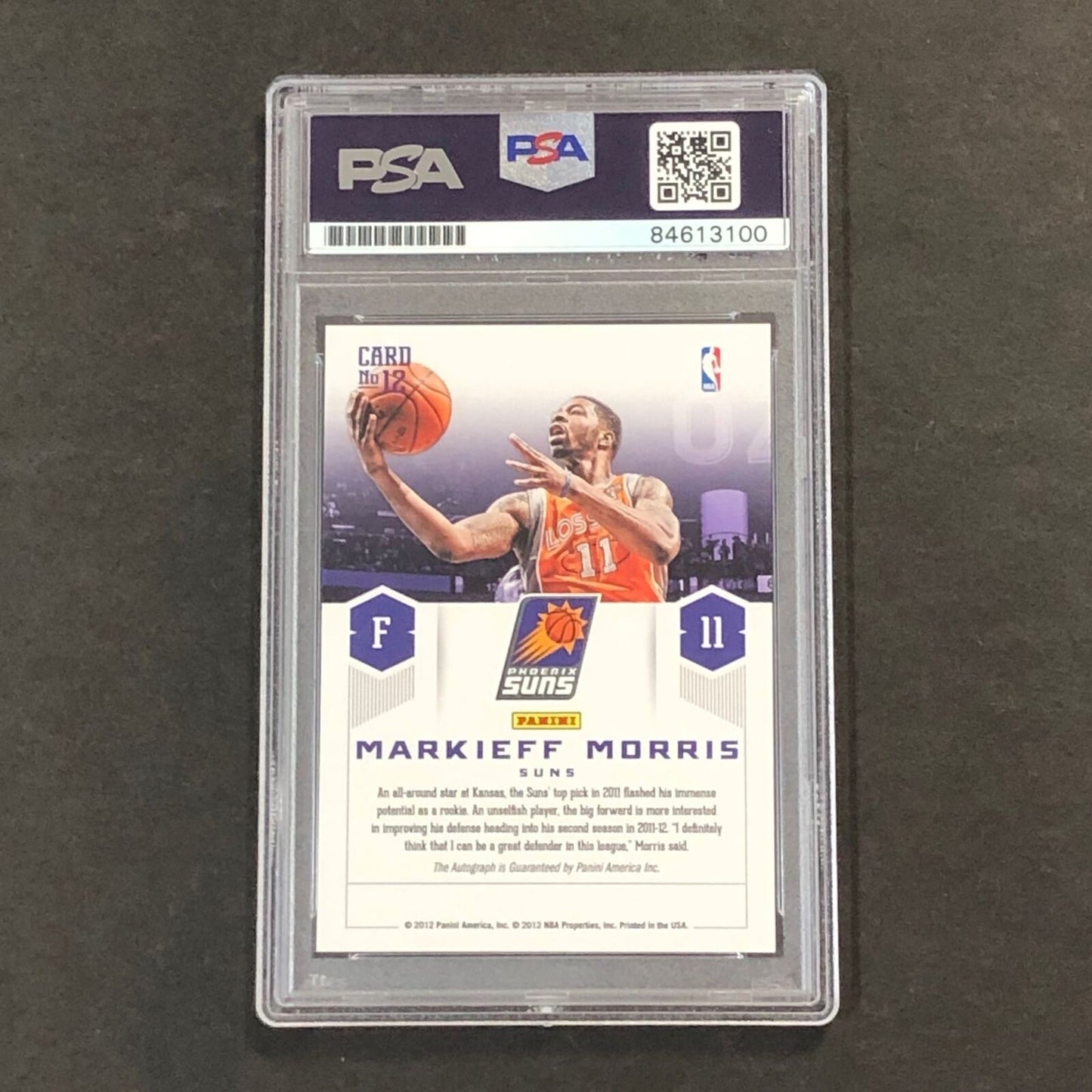 2012-13 Prestige Prestigious Picks #12 Markieff Morris Signed Card AUTO PSA Slab