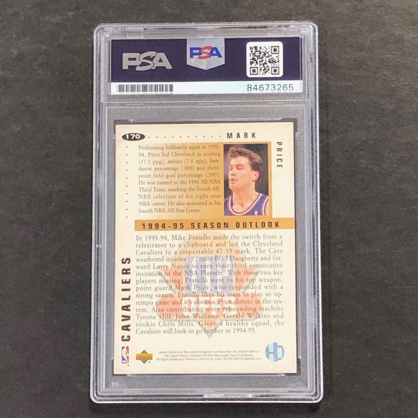 1994 Upper Deck Highlights #170 Mark Price Signed Card PSA AUTO Slabbed Team USA