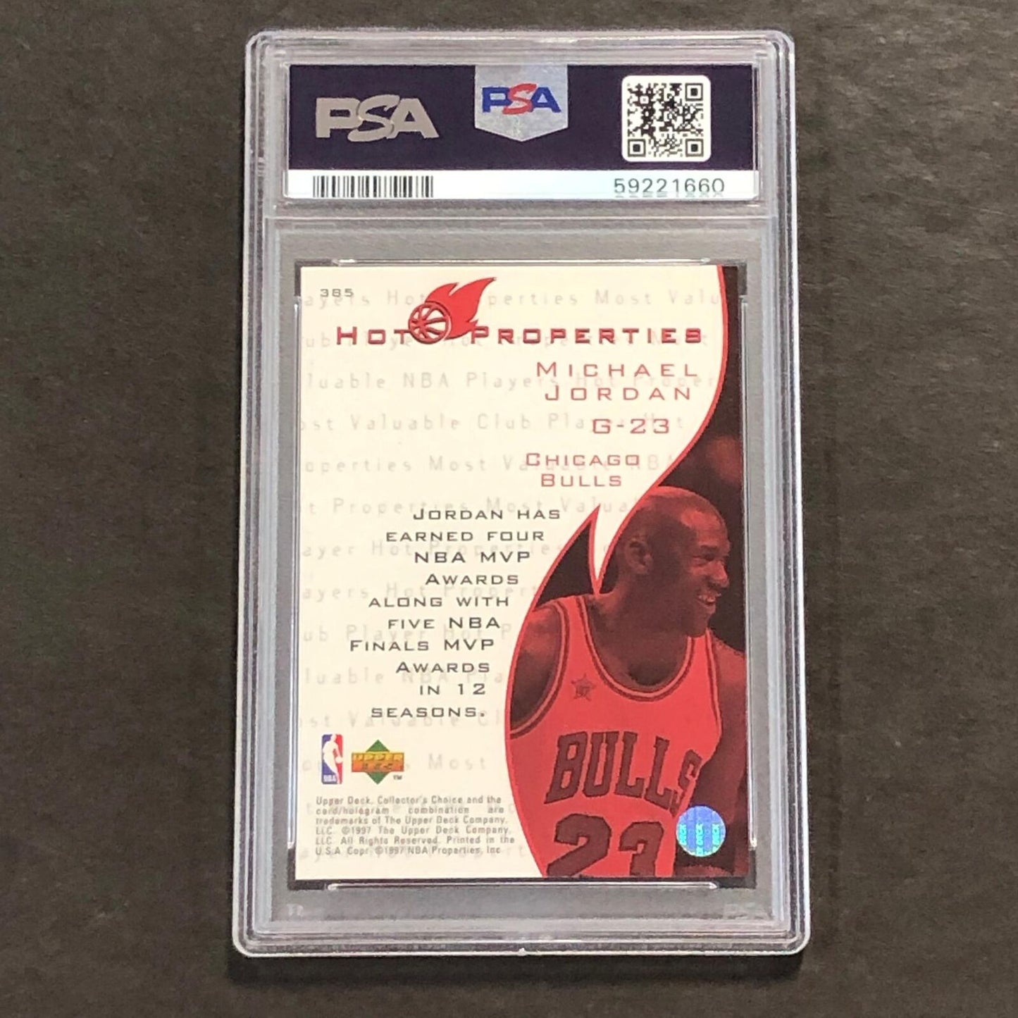 1997 Collectors Choice #385 Michael Jordan PSA MINT 9 Bulls
