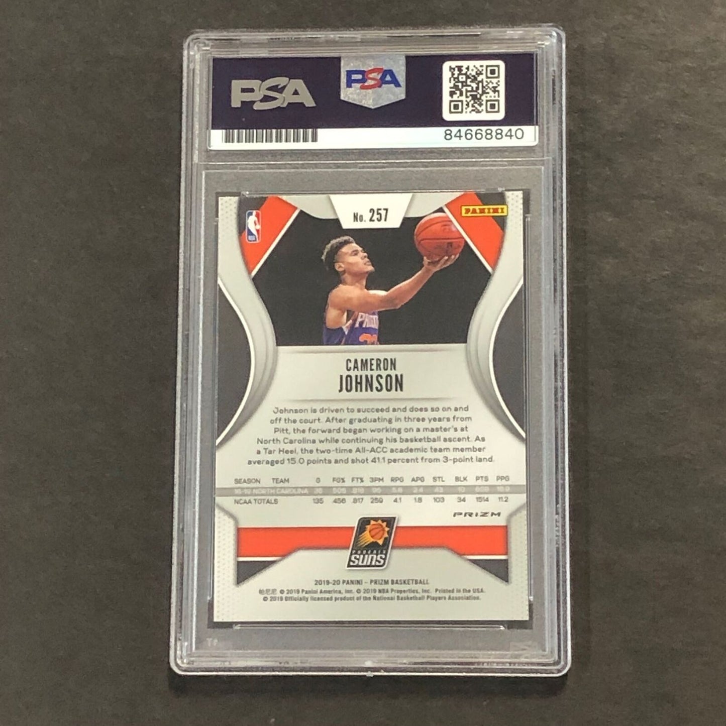 2019-20 Panini Silver Prizm #257 Cameron Johnson Signed Card PSA Slabbed Auto RC