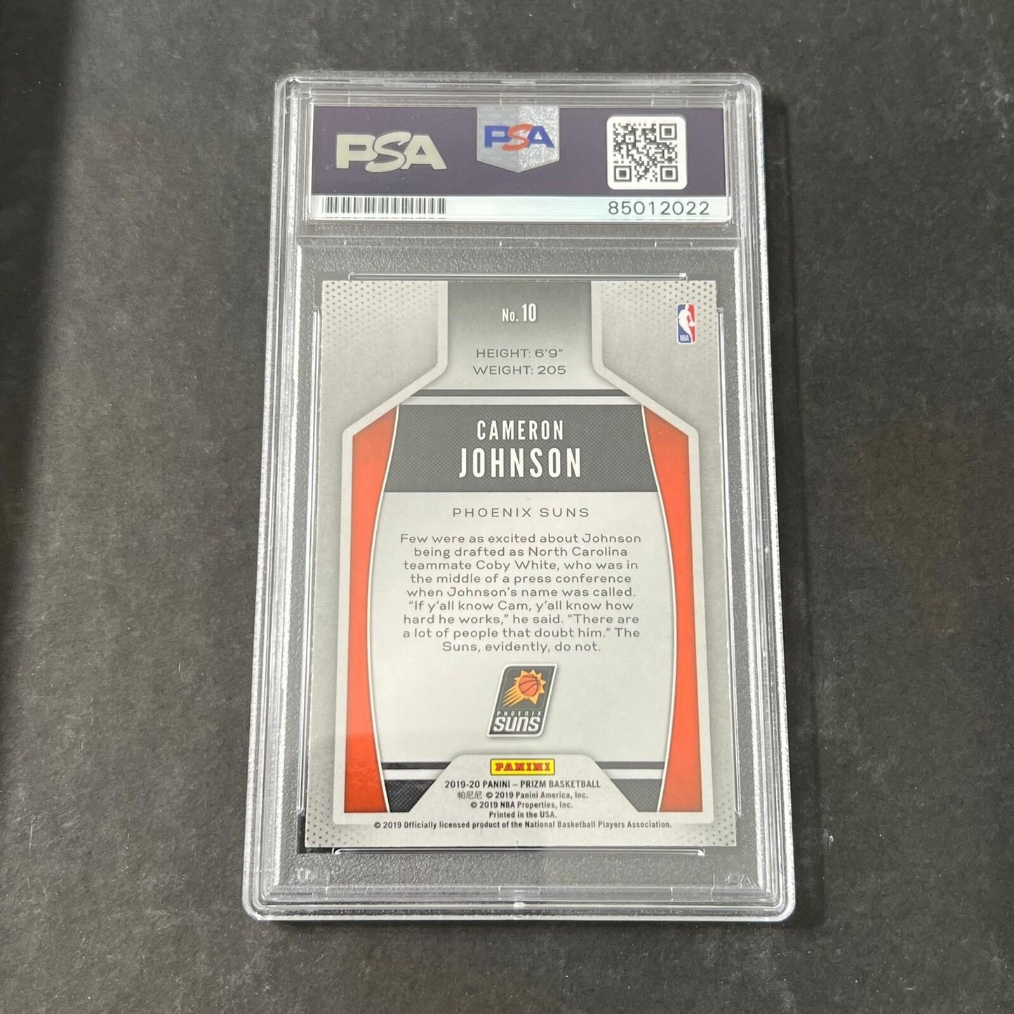 2019-20 Panini Prizm Instant Impact #10 Cameron Johnson Signed Card AUTO PSA Sla