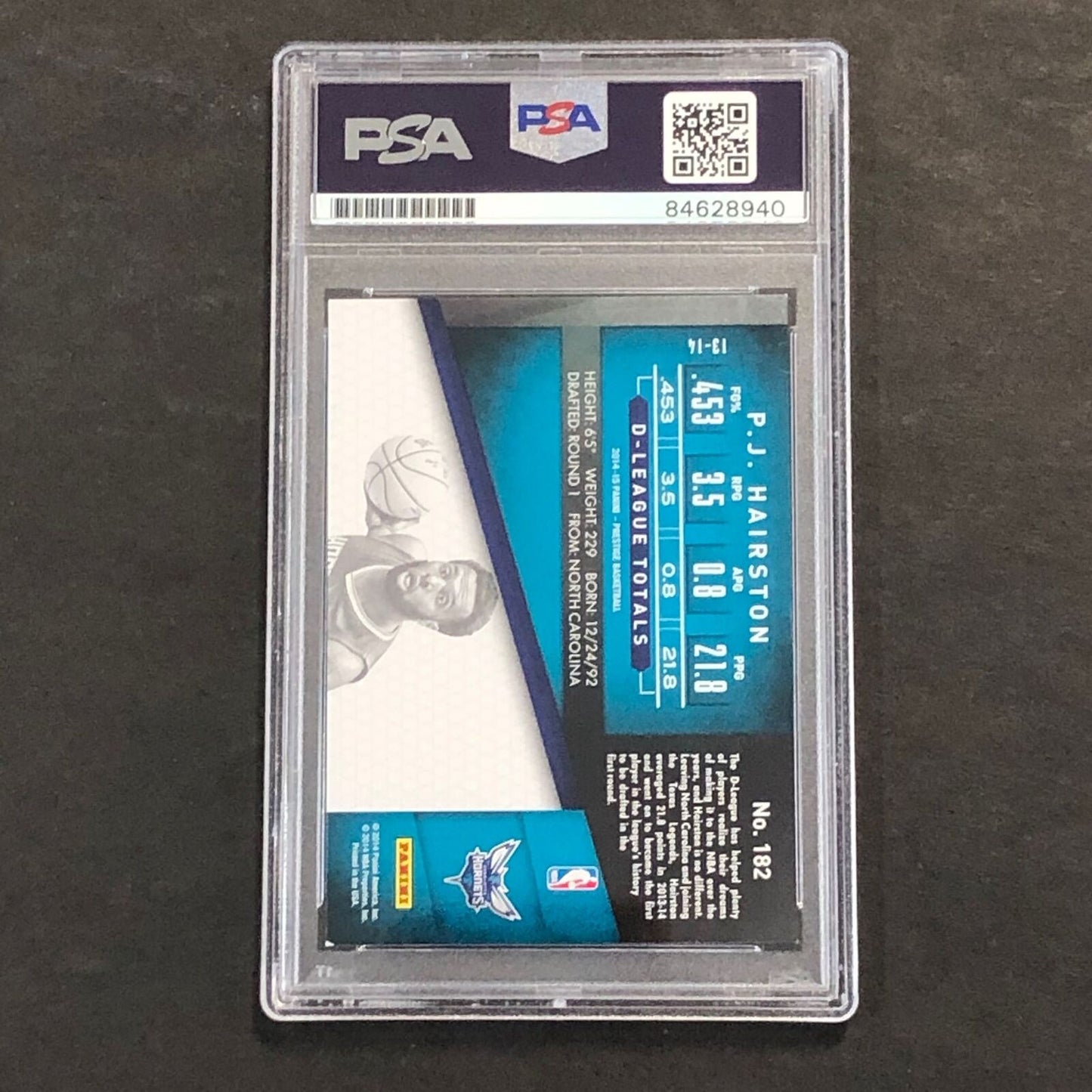 2014-15 Panini Prestige #182 PJ Hairston Signed Card AUTO GRADE 10 PSA/DNA Slabb