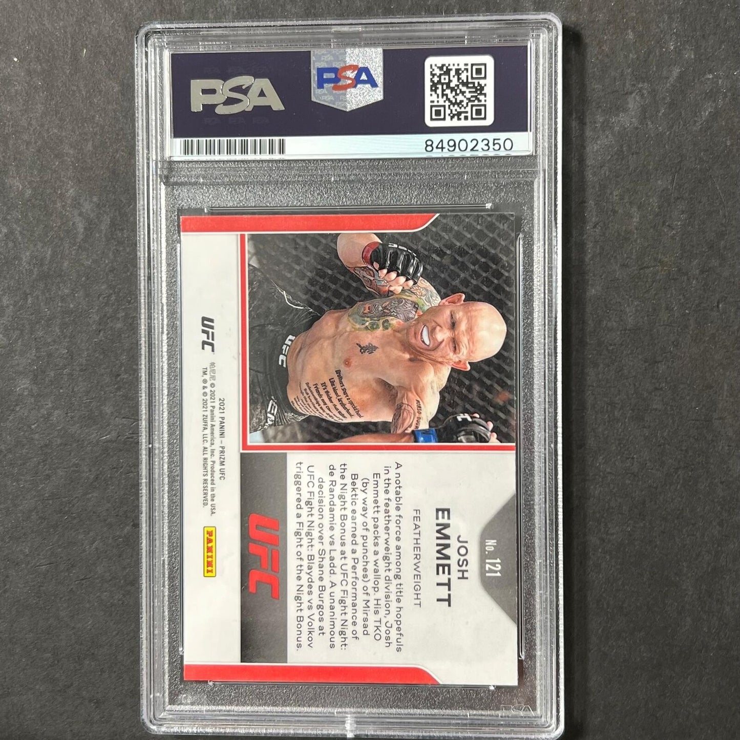 2021 Panini Prizm #121 Josh Emmett Signed Card AUTO PSA Slabbed UFC