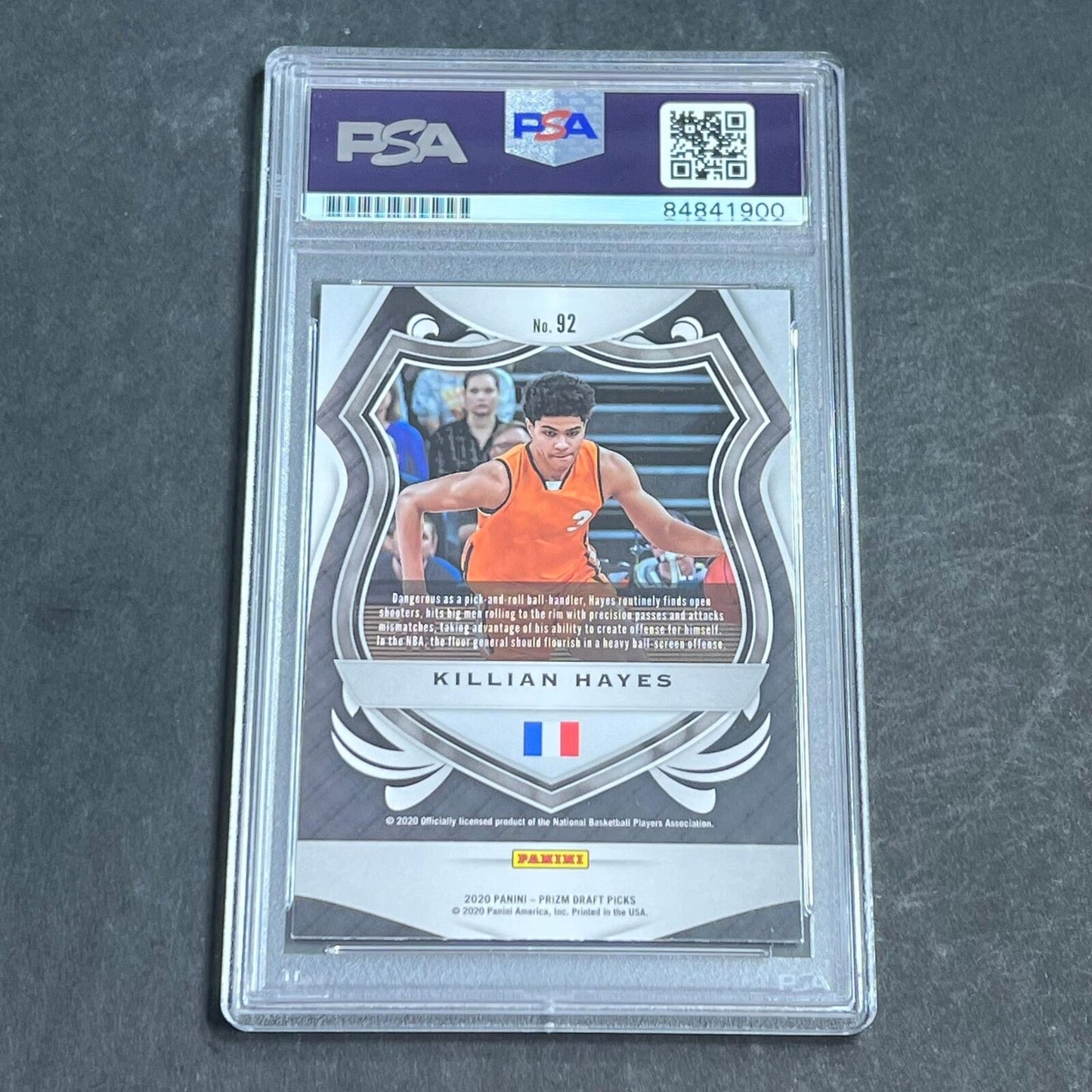 2020-21 Panini Prizm Draft Pick #92 Killian Hayes Signed Card AUTO PSA Slabbed