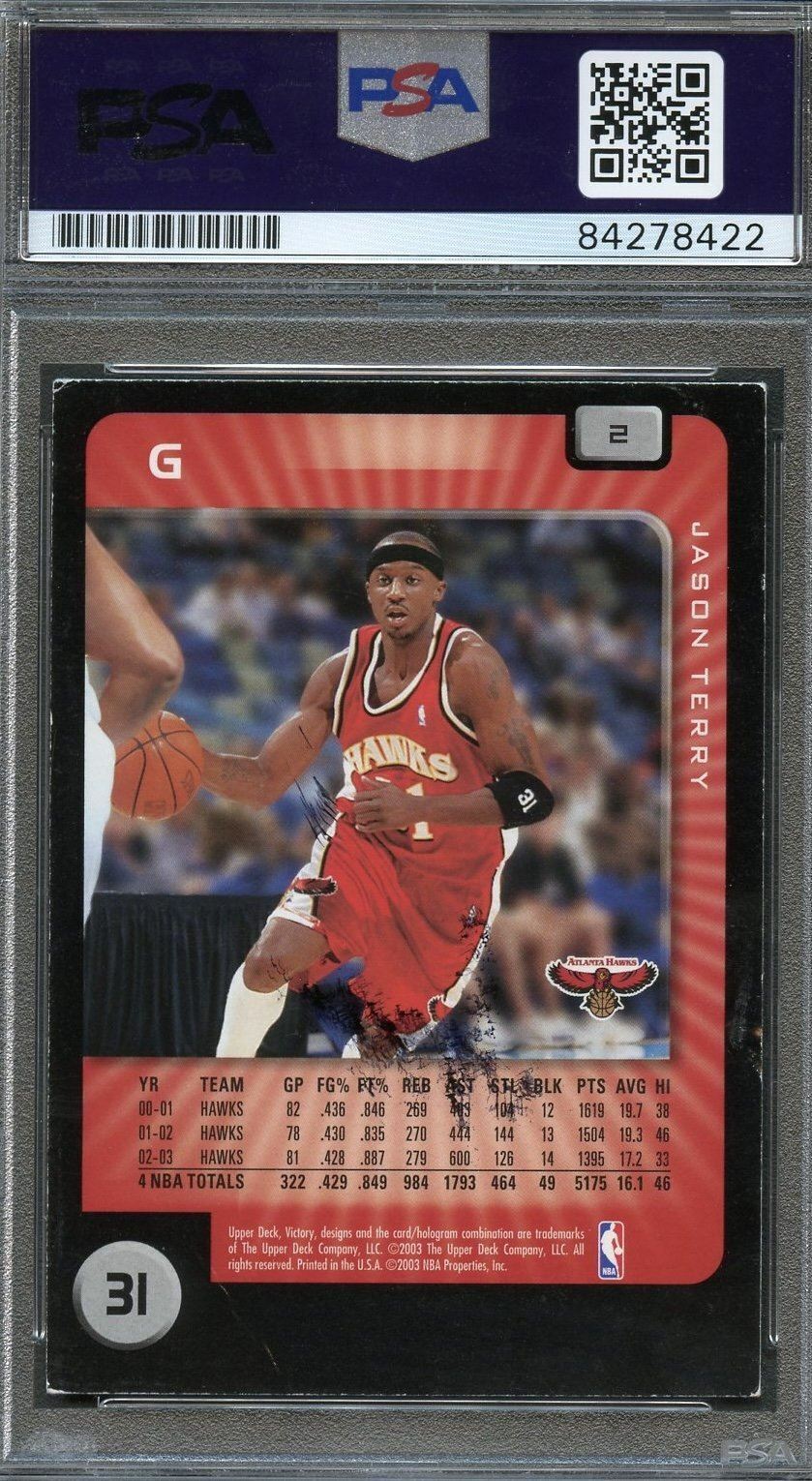 2003 Upper Deck #2 Jason Terry Signed Card AUTO PSA Slabbed Hawks
