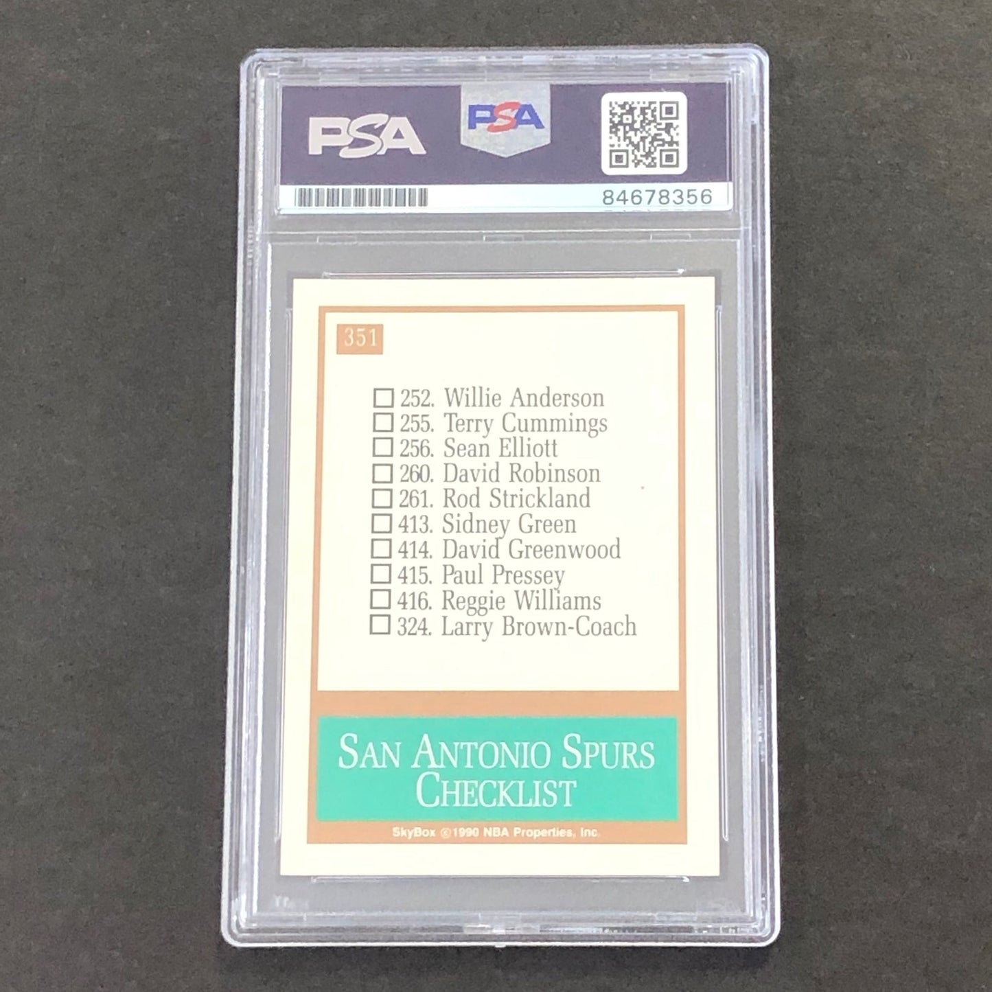 1990 Skybox #351 SEAN ELLIOTT SIGNED Card AUTO PSA/DNA Slabbed