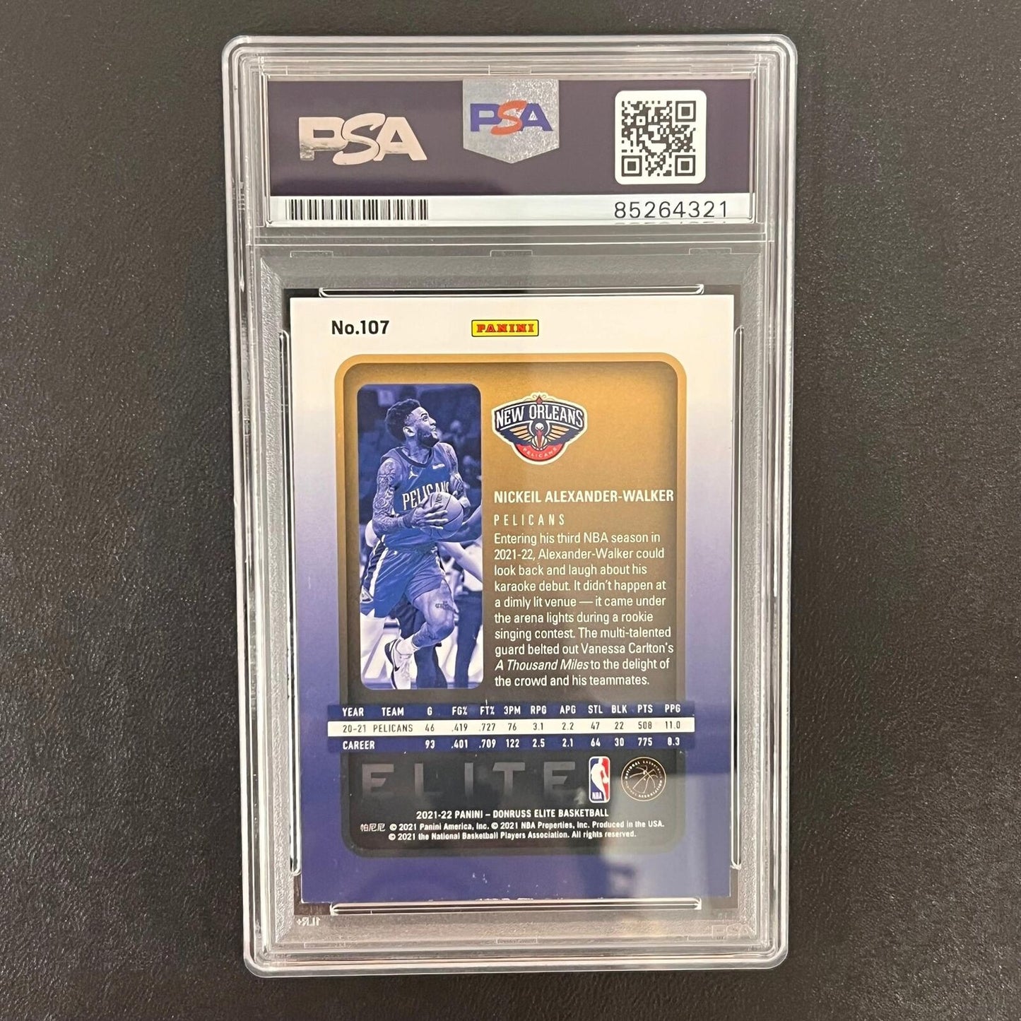 2021-22 Donruss Elite Basketball #107 Nickeil Alexander-Walker Signed Card AUTO