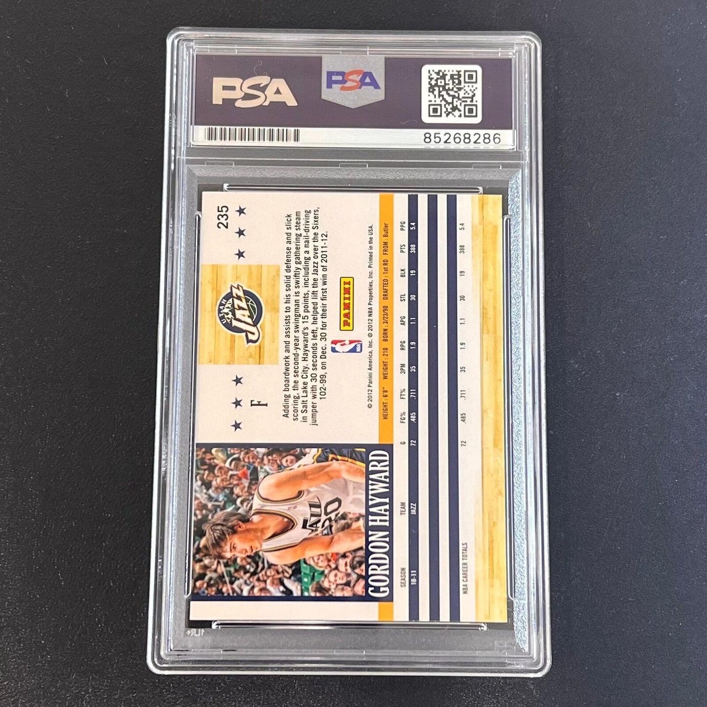 2012-13 NBA Hoops Artist Proofs #235 Gordon Hayward Signed AUTO 10 PSA Slabbed J