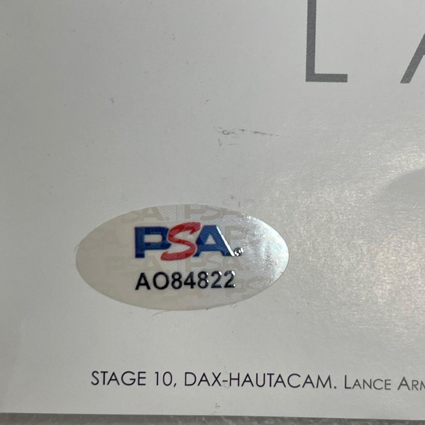 Lance Armstrong signed Poster PSA Autographed Tour De France