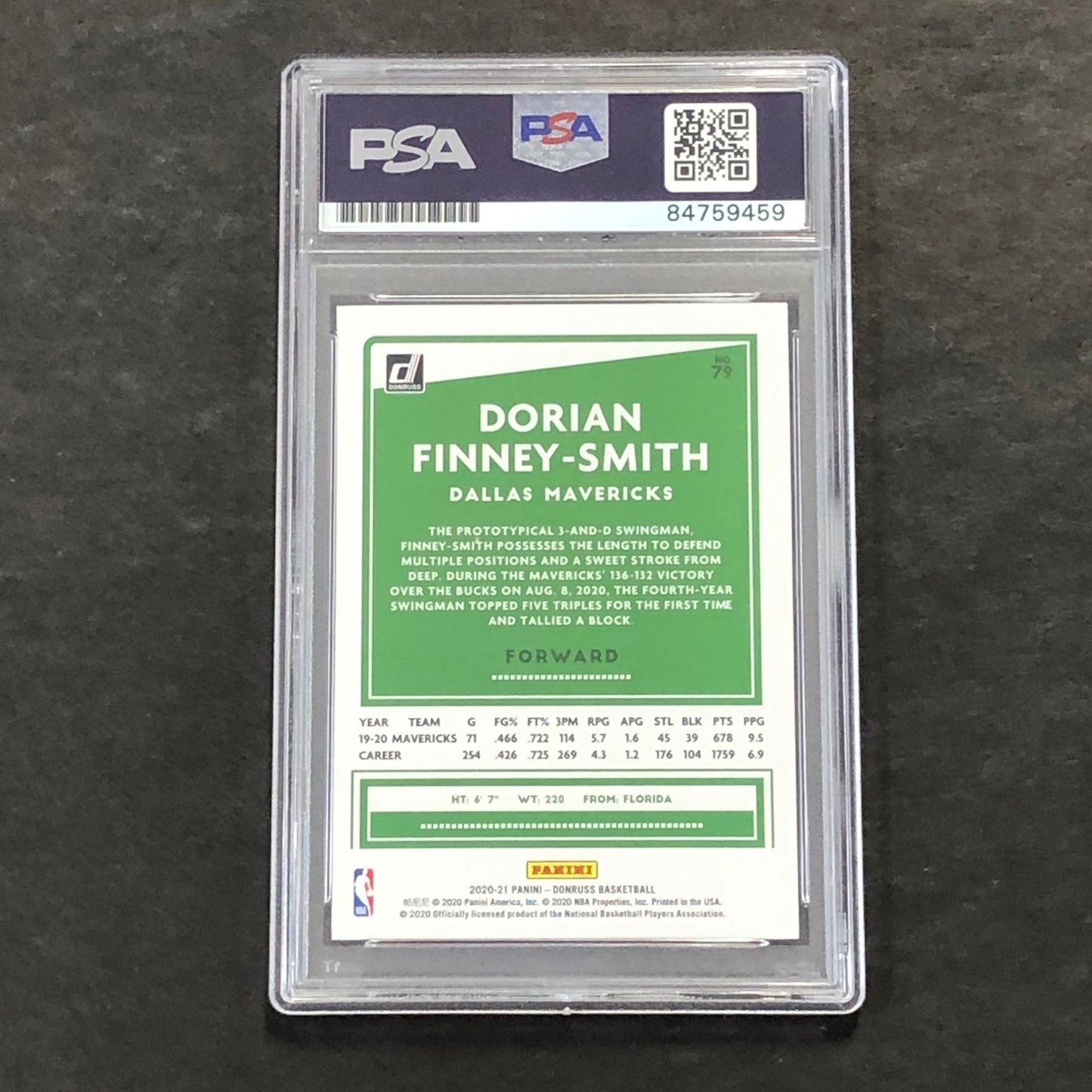 2020-21 Panini Donruss #79 Dorian Finney-Smith Signed Card AUTO PSA Slabbed Mave
