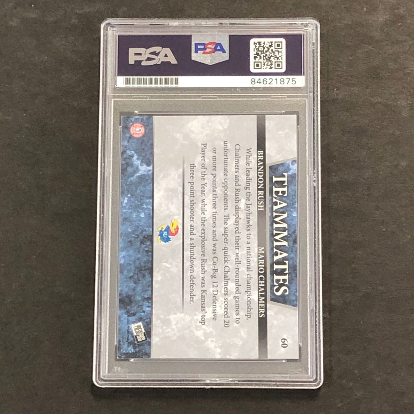 2008-09 PRESS PASS #60 Brandon Rush Signed Card AUTO 10 PSA Slabbed Jayhawks