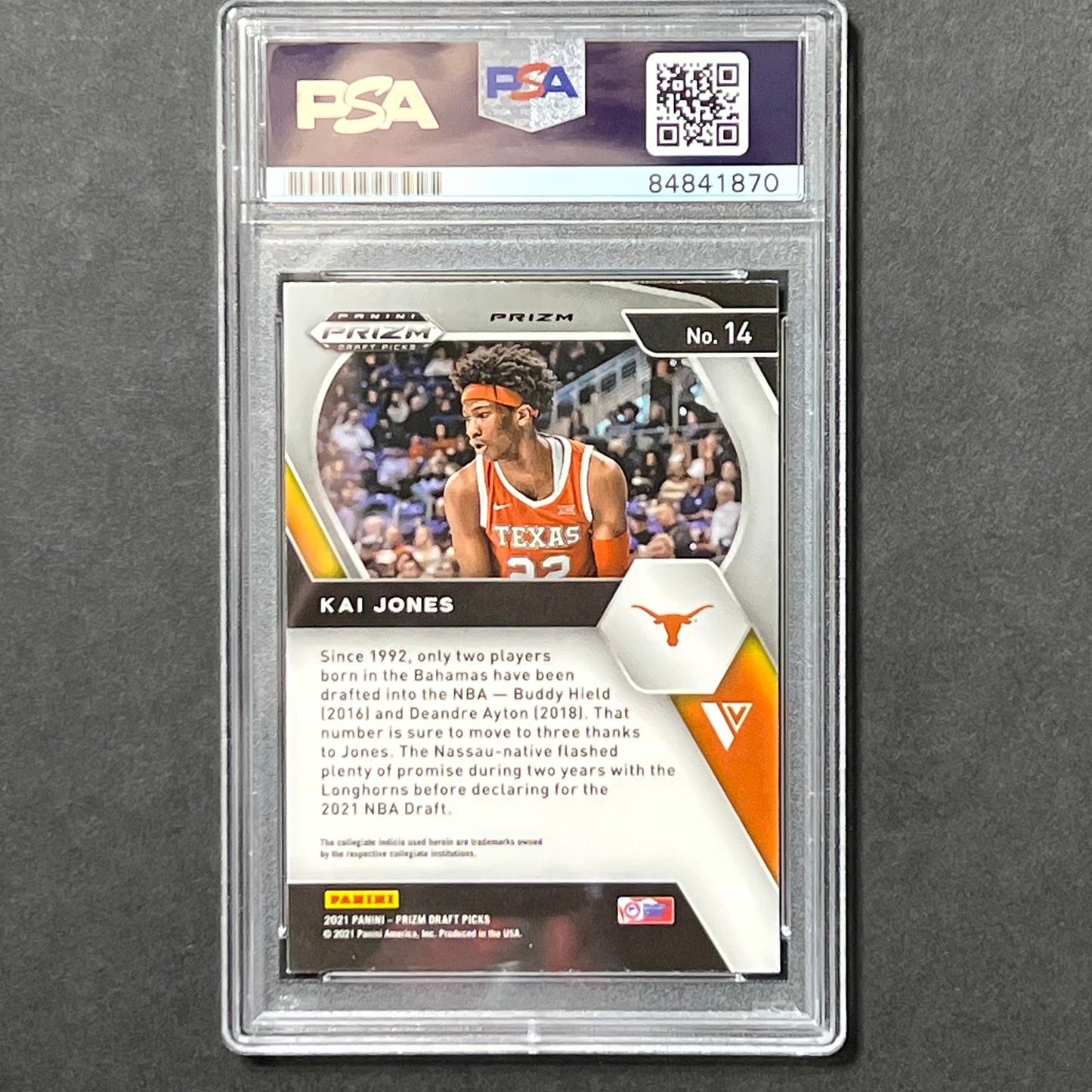 2021 Panini Prizm #14 Kai Jones Signed AUTO PSA Slabbed Texas