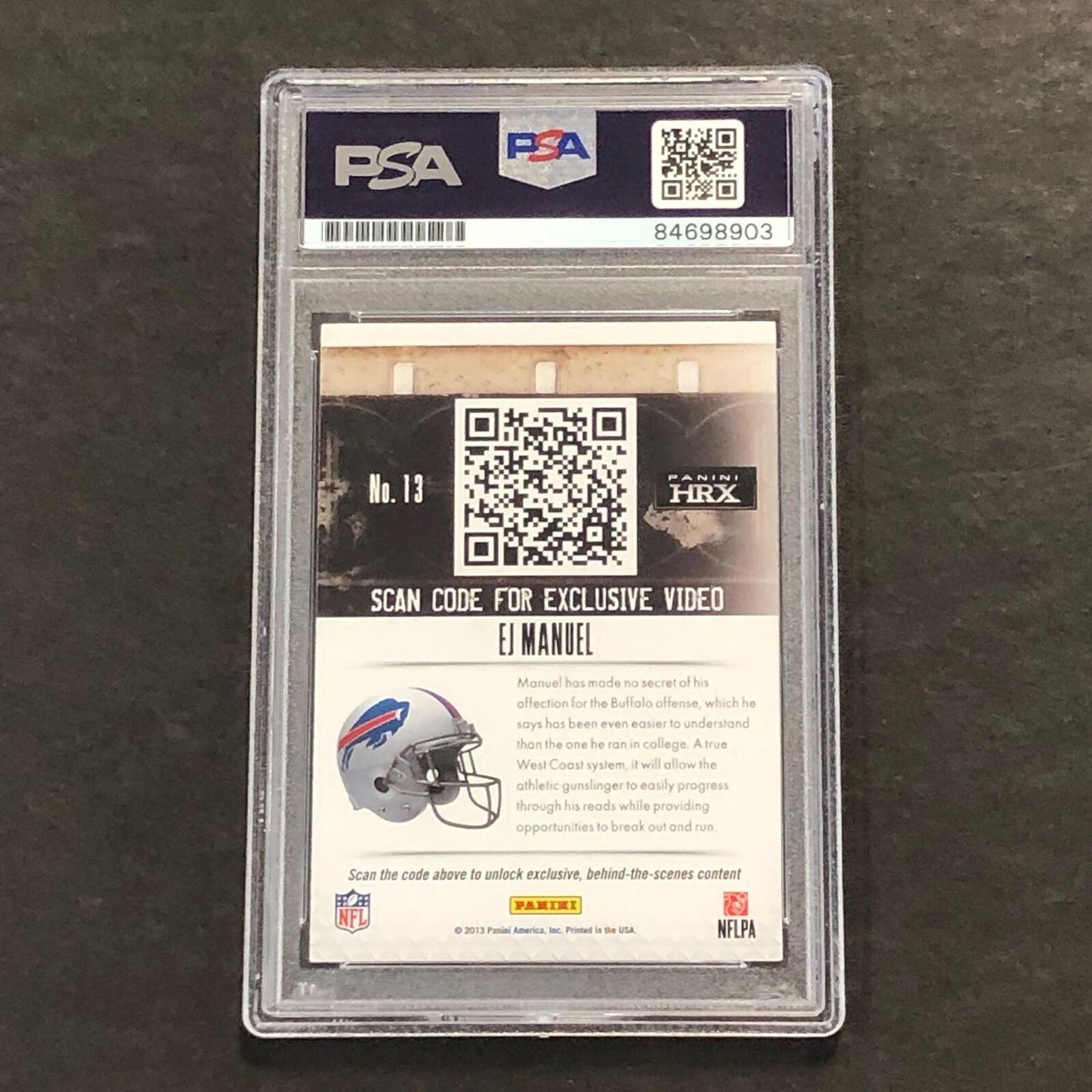 2013 Panini HRX RC #13 EJ Manuel Signed Card AUTO PSA/DNA Bills