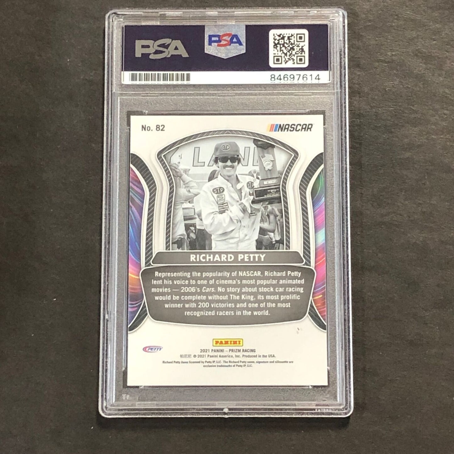 2021 Panini Prizm Racing Legends #82 Richard Petty Signed Card AUTO PSA Slabbed