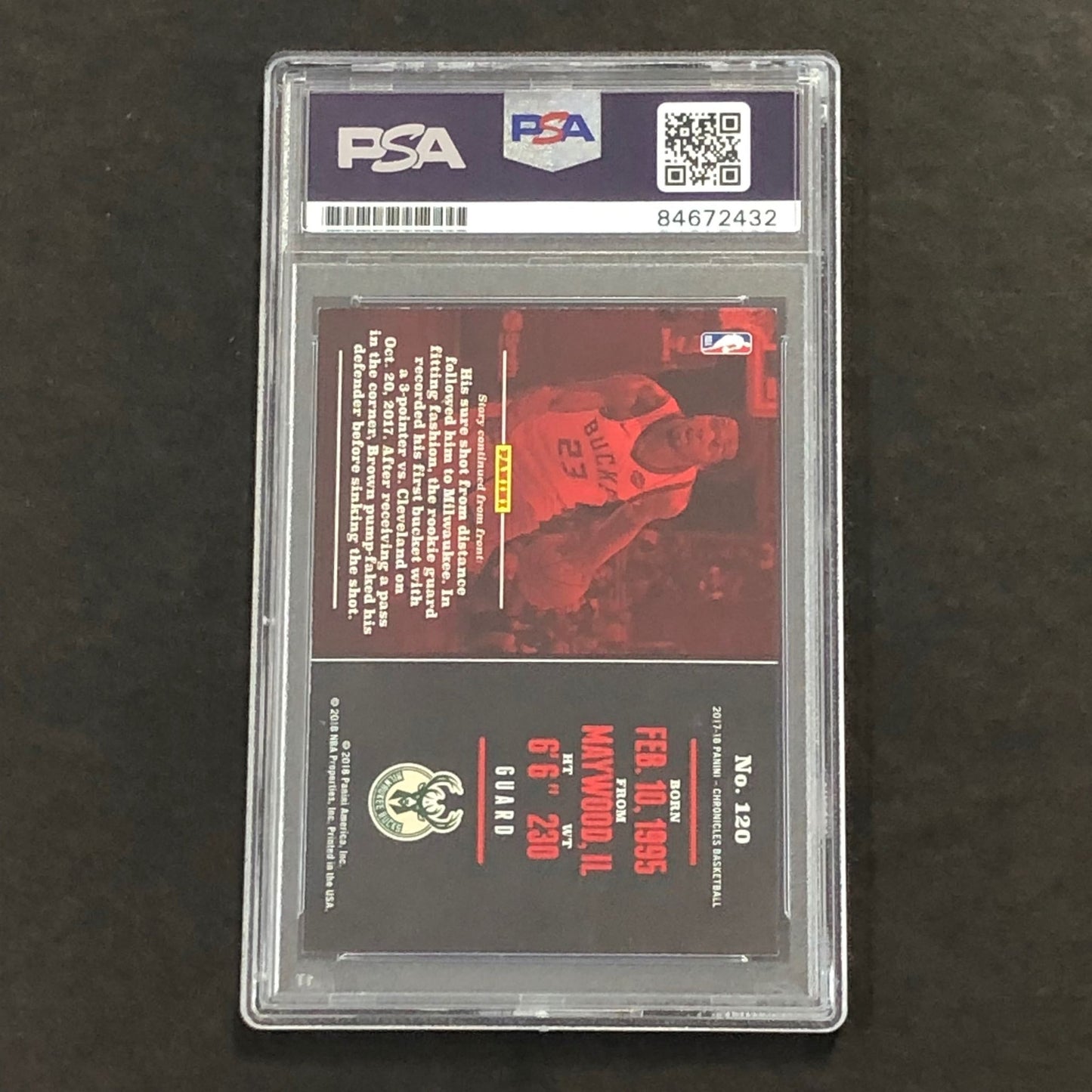 2017-18 Panini Chronicles #120 Sterling Brown Signed Card AUTO PSA/DNA Slabbed R