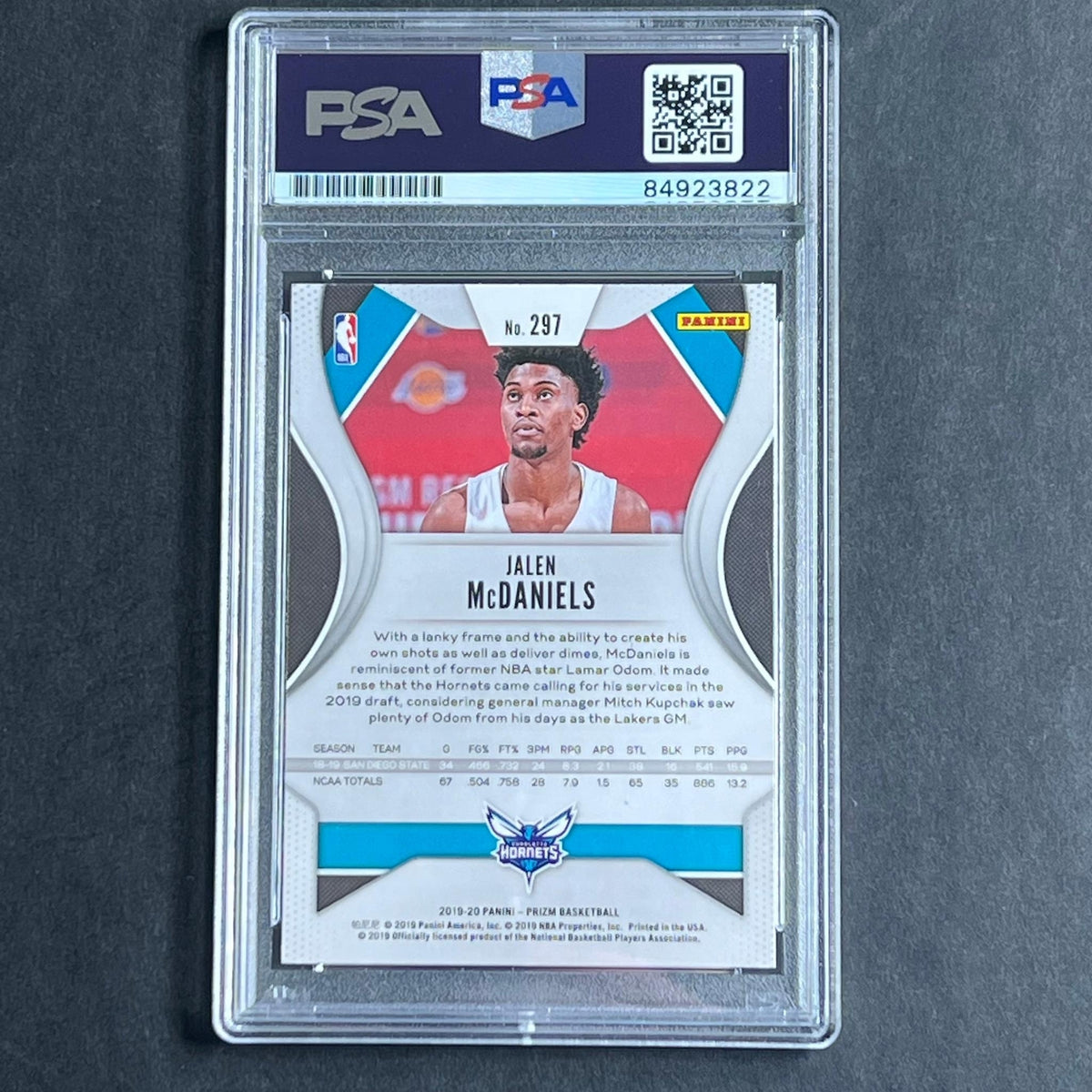 2019-20 Panini Prizm #297 Jalen McDaniels Signed Card AUTO PSA Slabbed Hornets