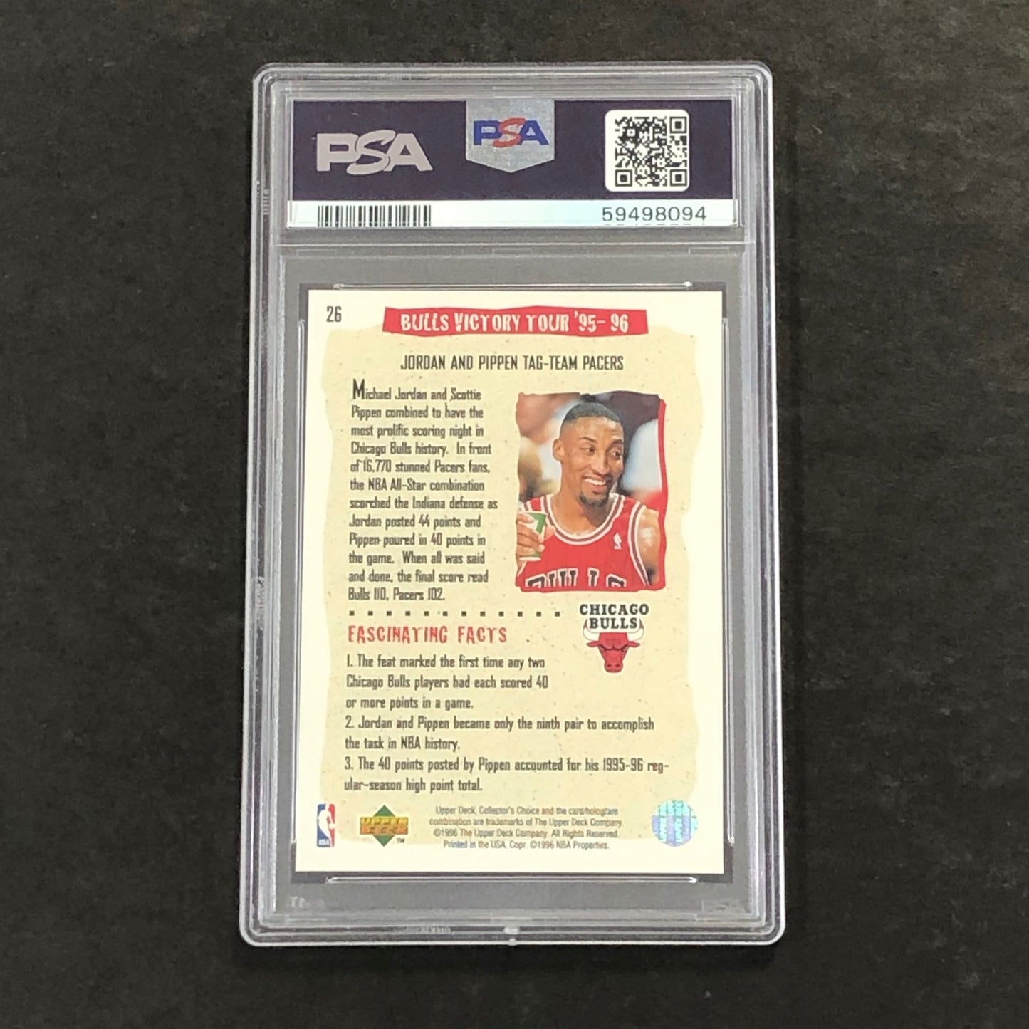 1996 Coll Choice #26 Michael Jordan PSA 7 NM Bulls