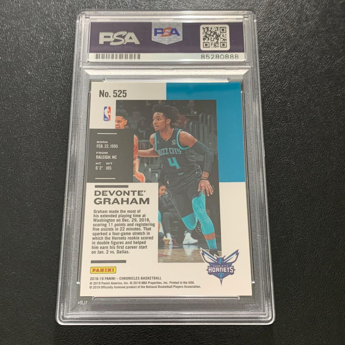 2018-19 Panini Chronicles #525 Devonte' Graham Signed Card AUTO PSA/DNA Slabbed