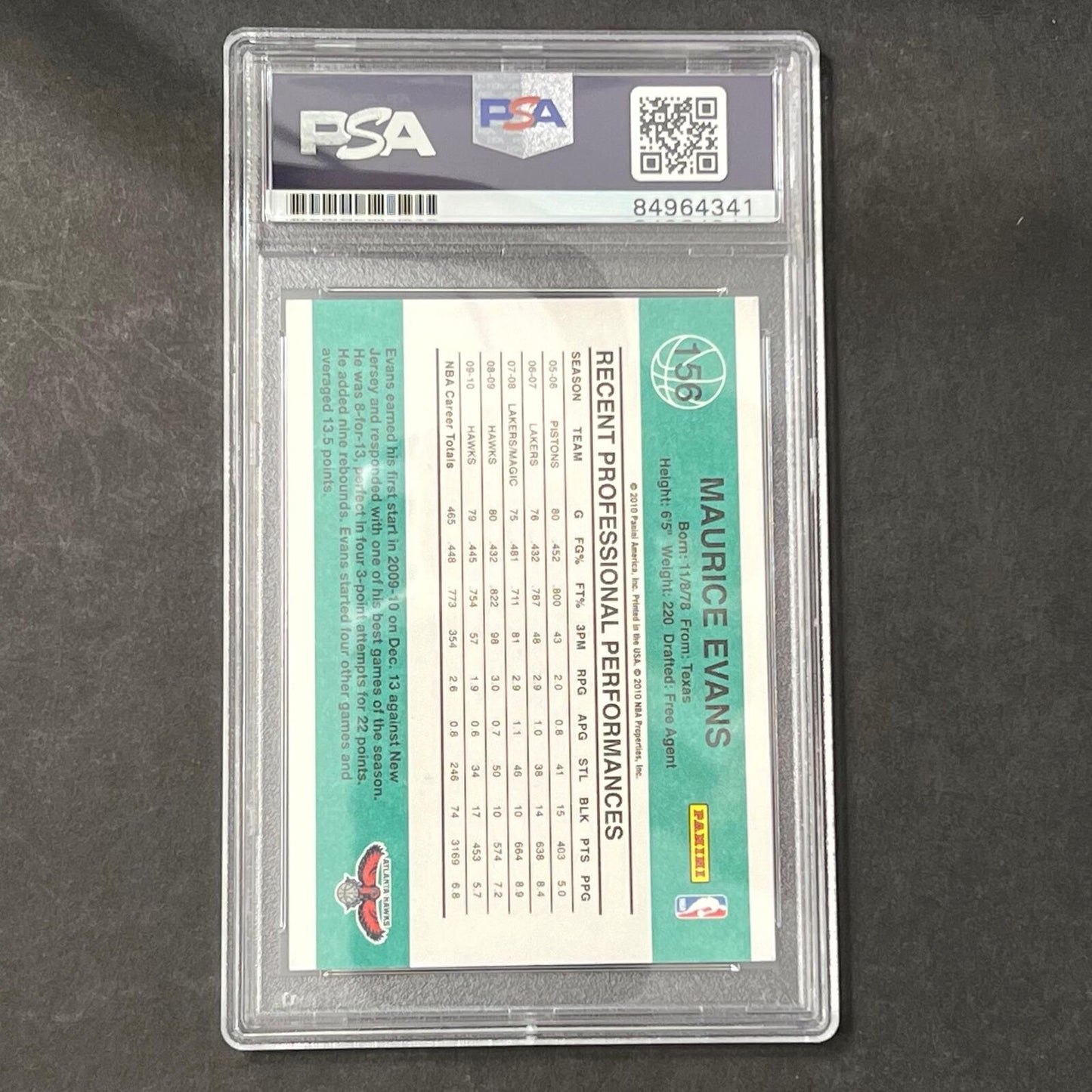 2000 Panini #156 Maurice Evans signed Card Auto PSA Slabbed Hawks