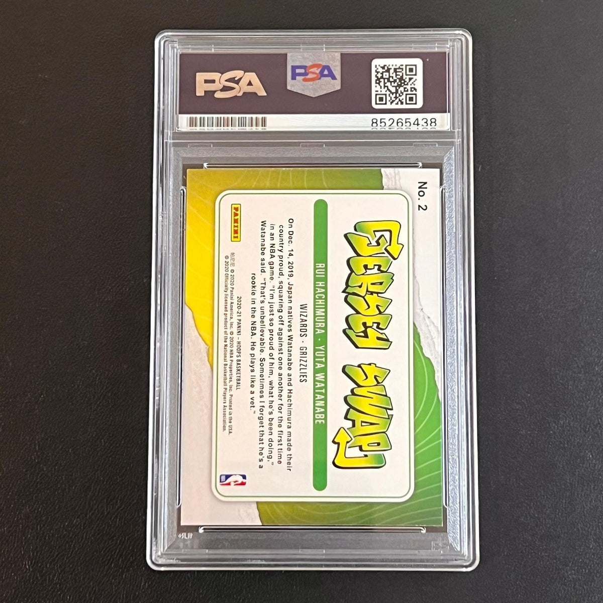 2020 Panini America #2 Yuta Watanabe signed Auto Card PSA/DNA Slabbed Grizzlies/