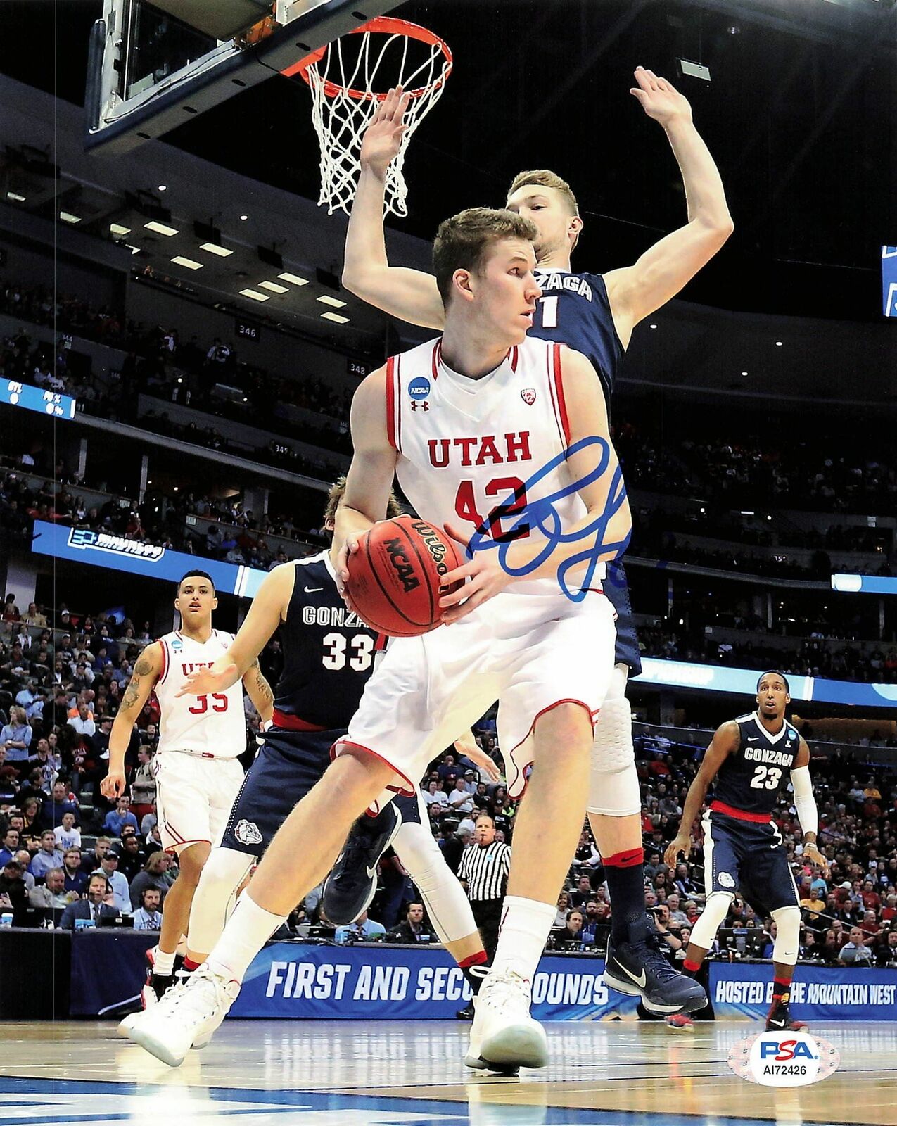 Jakob Poeltl signed 8x10 photo PSA/DNA Utah Utes Autographed