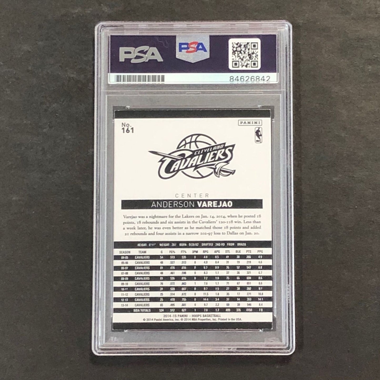 2014-15 NBA Hoops #161 Anderson Varejao Signed Card AUTO 10 PSA Slabbed Cavalier