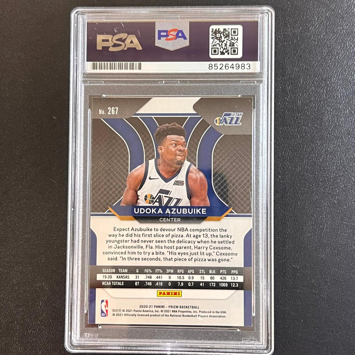 2020-21 Panini Prizm #267 Udoka Azubuike AUTO Signed Card PSA/DNA Encapsulated J