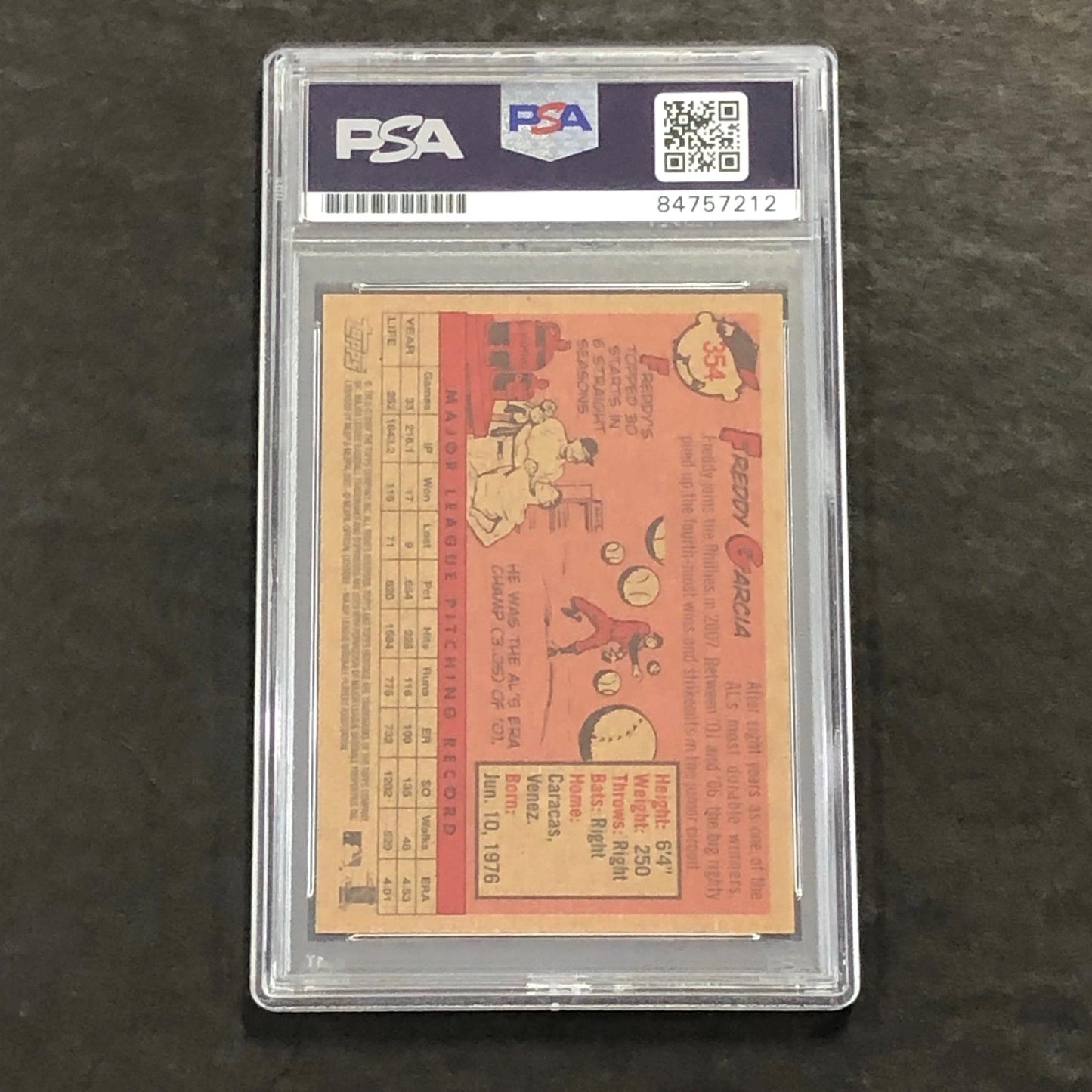 2007 Topps Heritage #354 Freddy Garcia Signed Card AUTO 10 PSA/DNA Slabbed Phill
