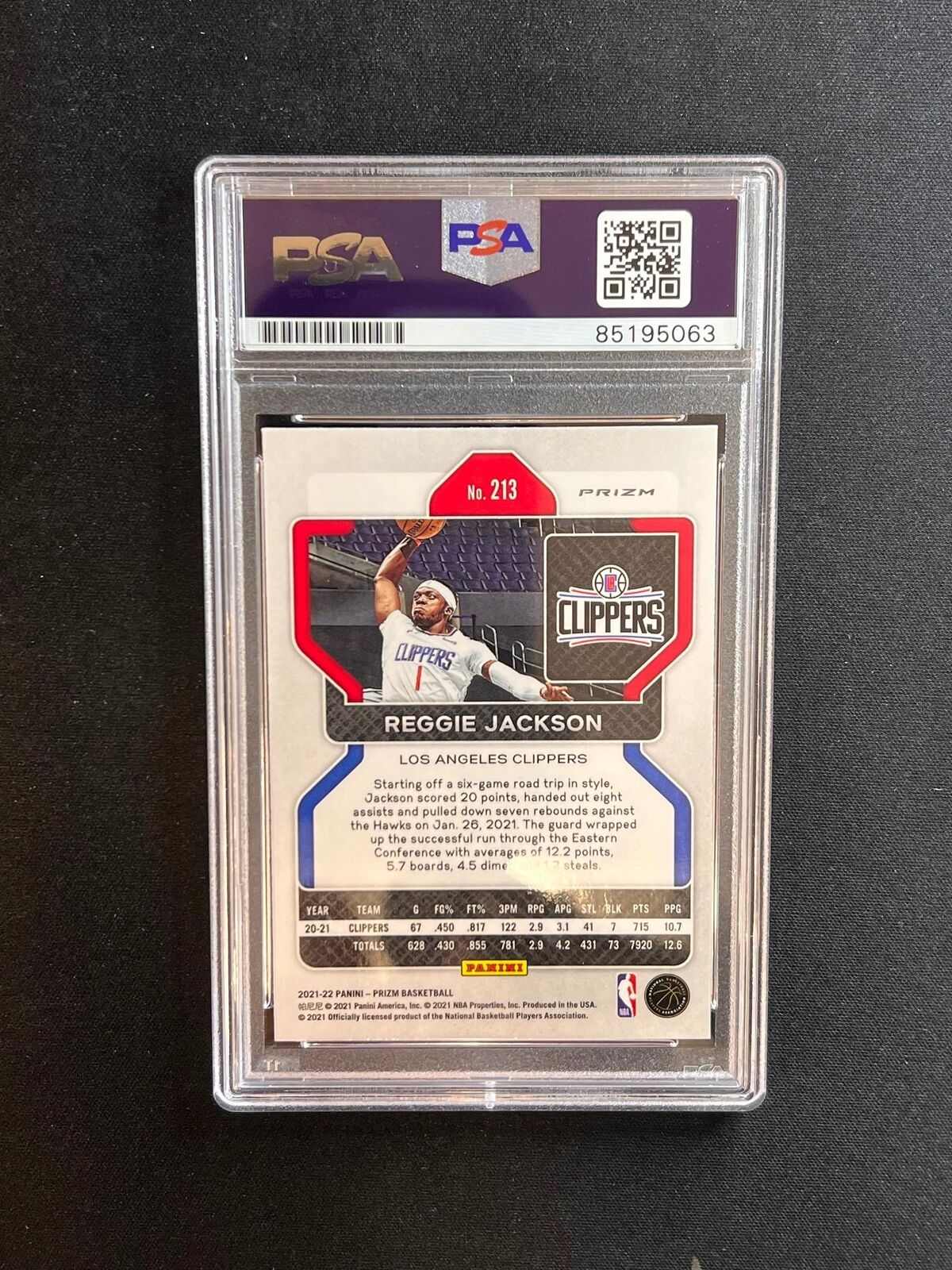 2020-21 Panini Prizm #213 Reggie Jackson Signed Card AUTO PSA Slabbed Pistons