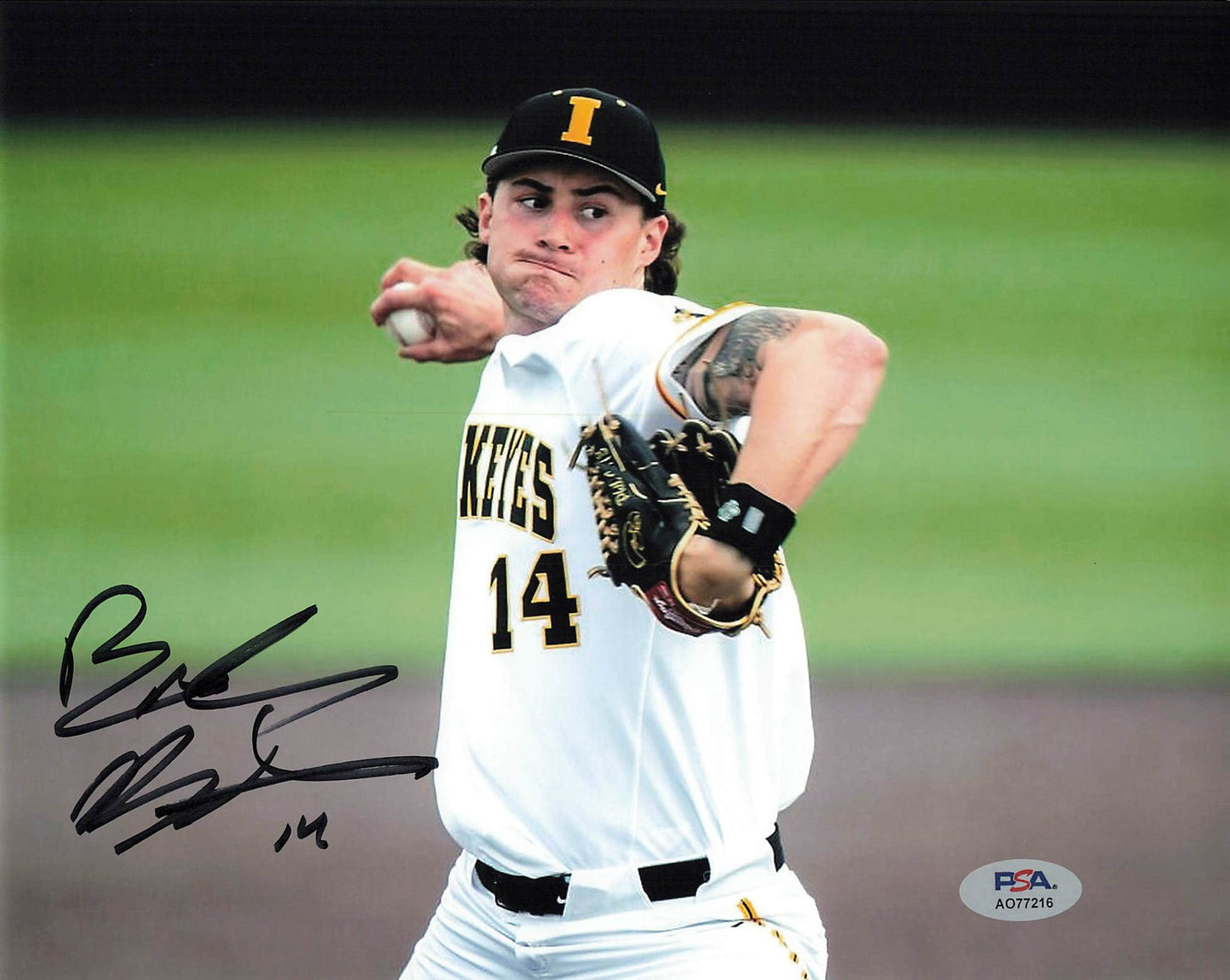 Brody Brecht Signed photo PSA Iowa Hawkeyes