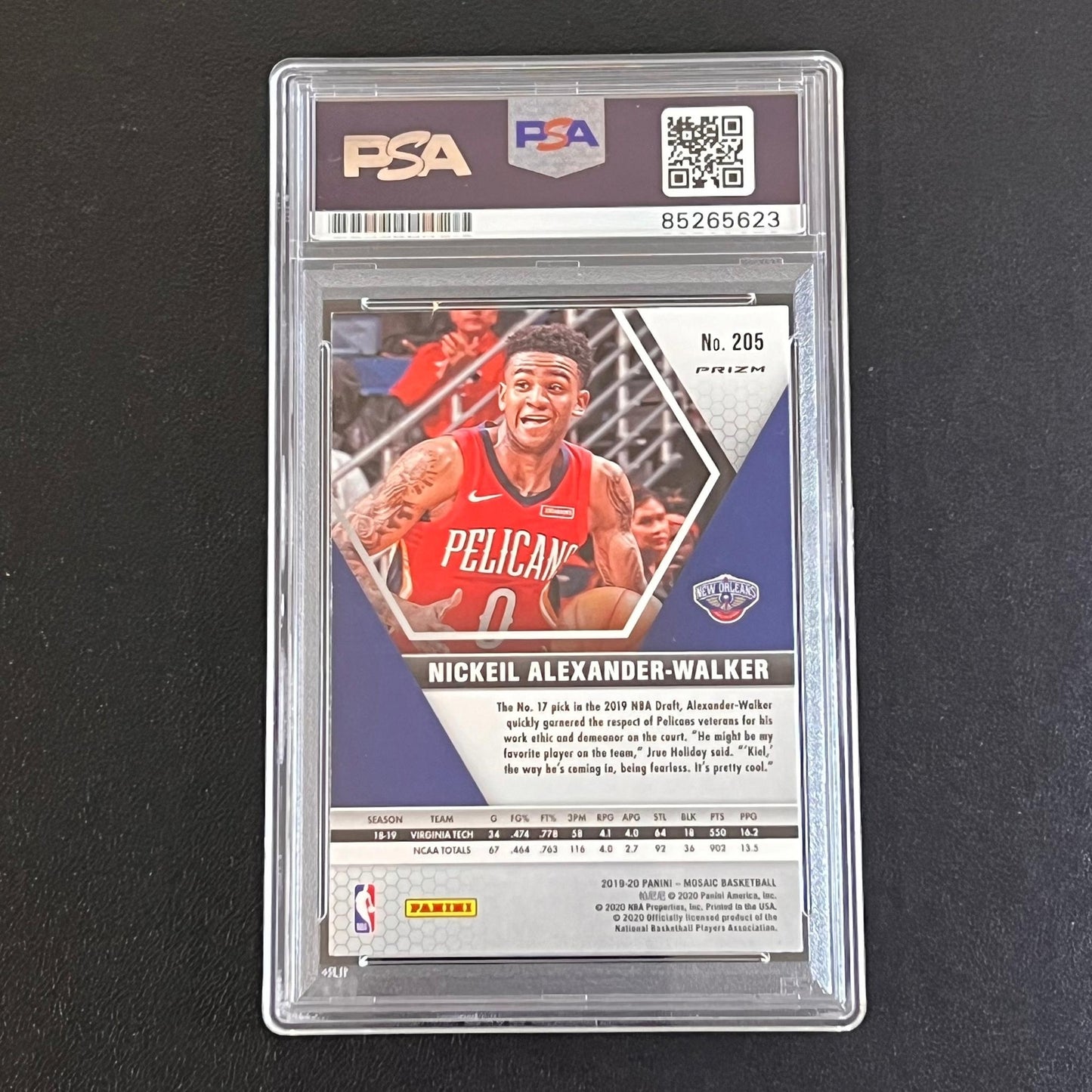 2019-20 Panini Mosaic #205 Nickeil Alexander-Walker Signed Card AUTO PSA Slabbed