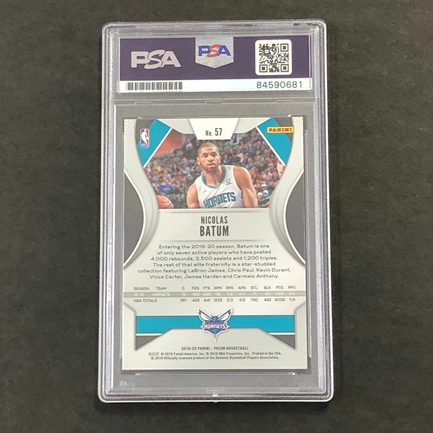 2019-20 Panini Prizm #57 Nicolas Batum Signed Card AUTO PSA Slabbed Hornets