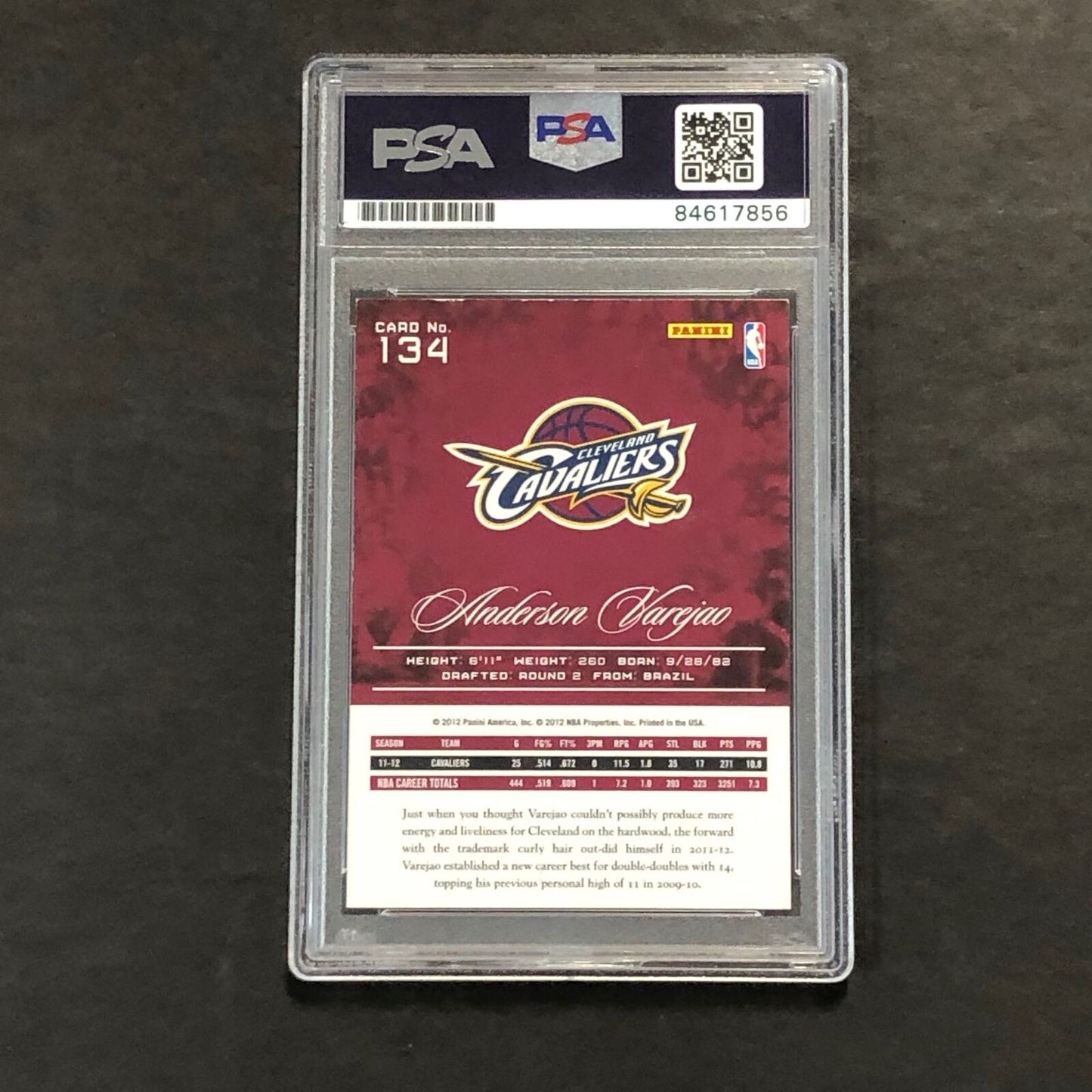 2012-13 Panini Prestige #134 Anderson Varejao Signed Card AUTO 10 PSA Slabbed Ca